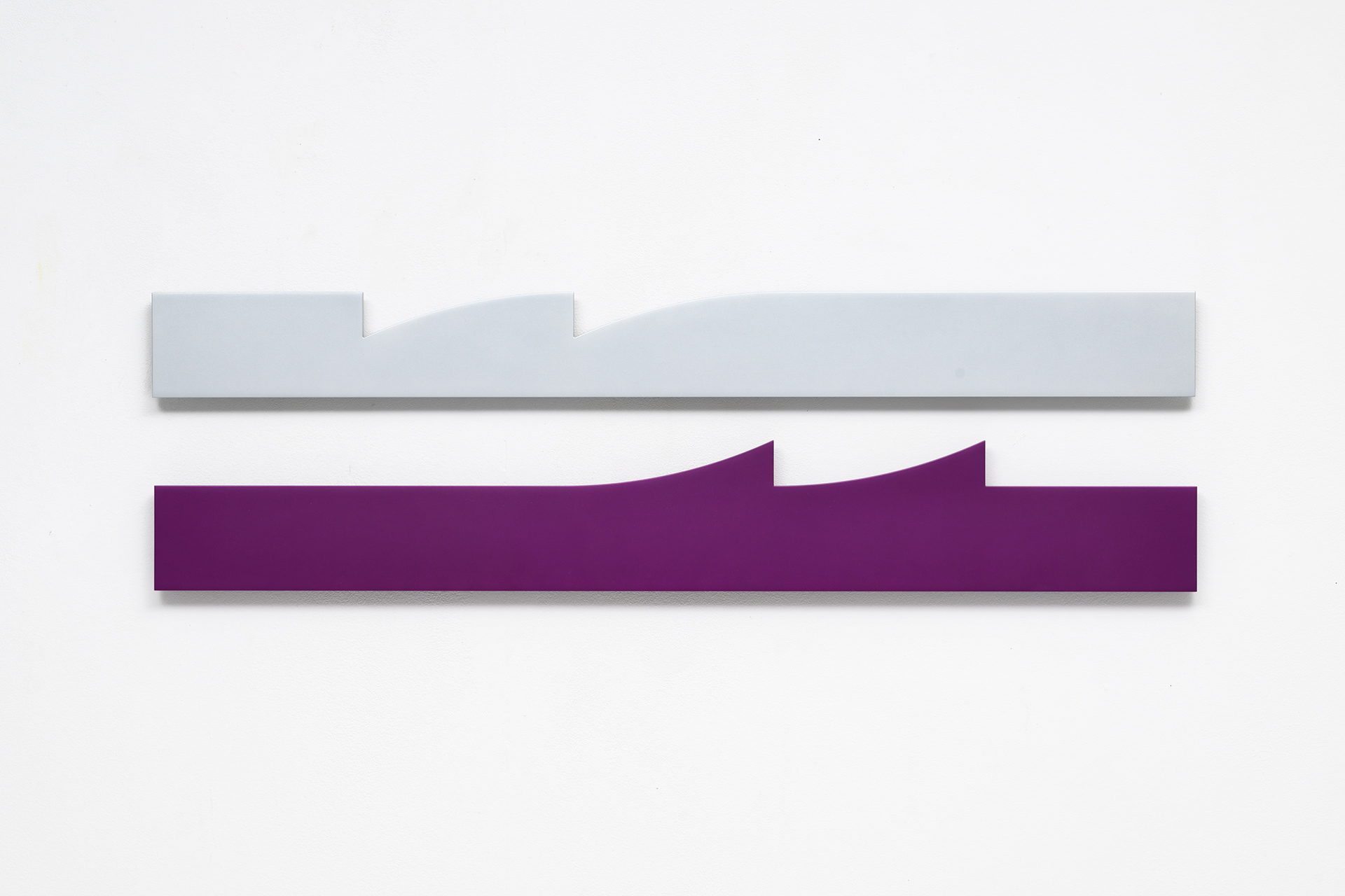 Dales Voe, 2-part, overall measurement 22,5x79cm, 2023, milled aluminium + coating