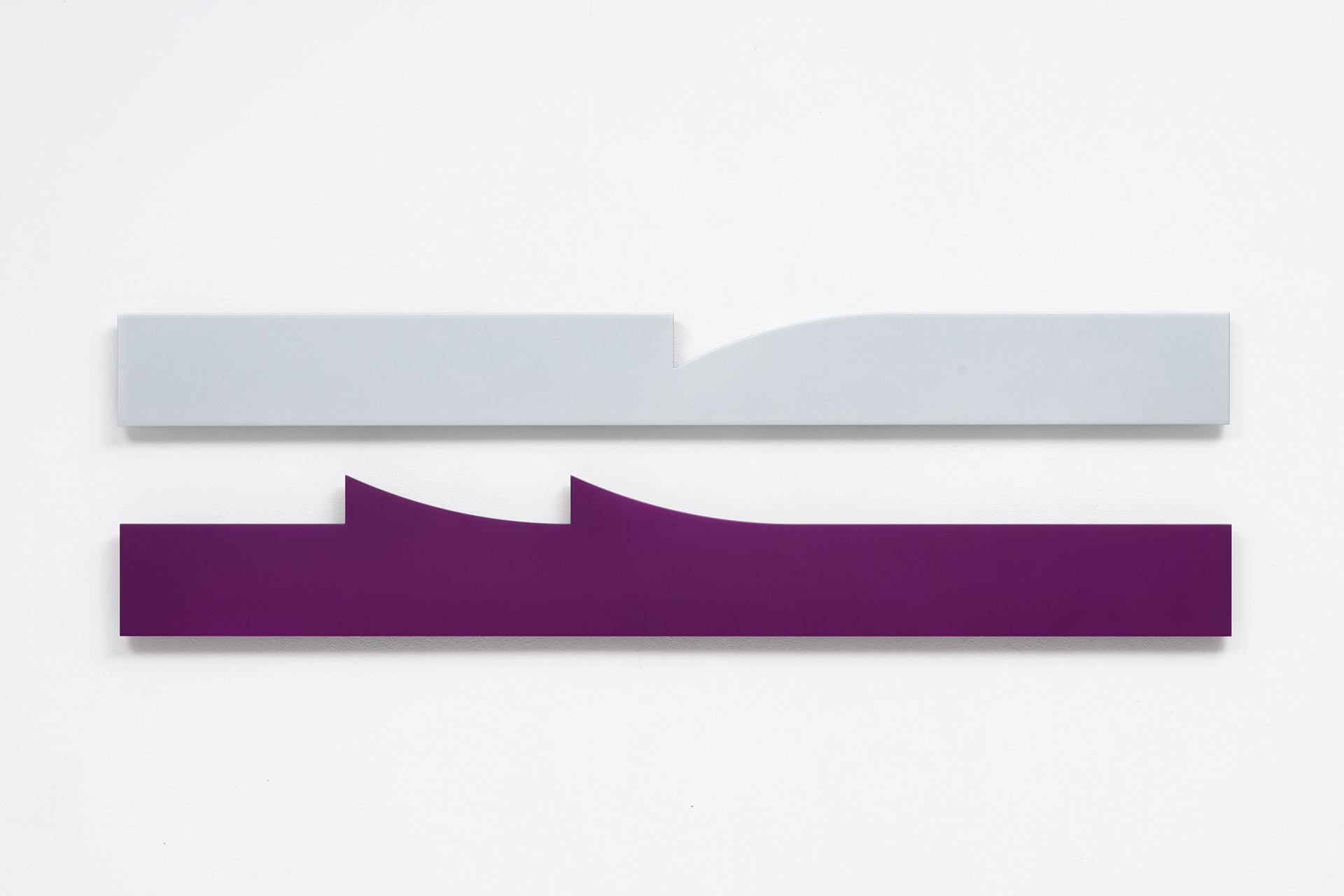 Whiteness Voe, 2-part, overall measurement 22,5x79cm, 2023, milled aluminium + coating