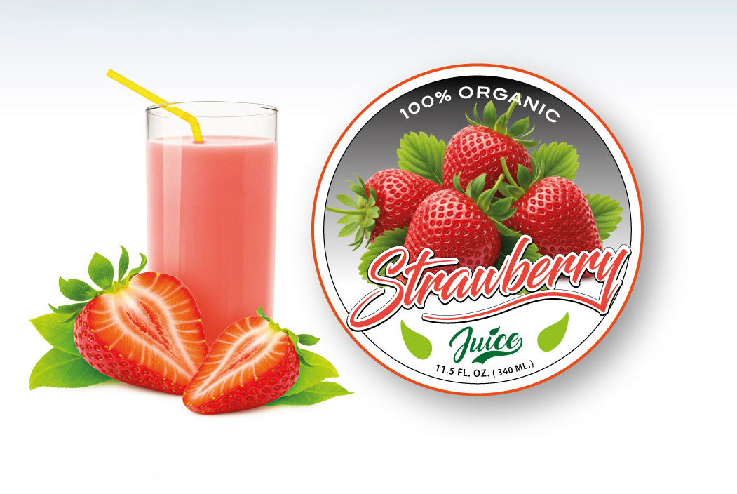 Strawberry Juice Packaging & Label Design
