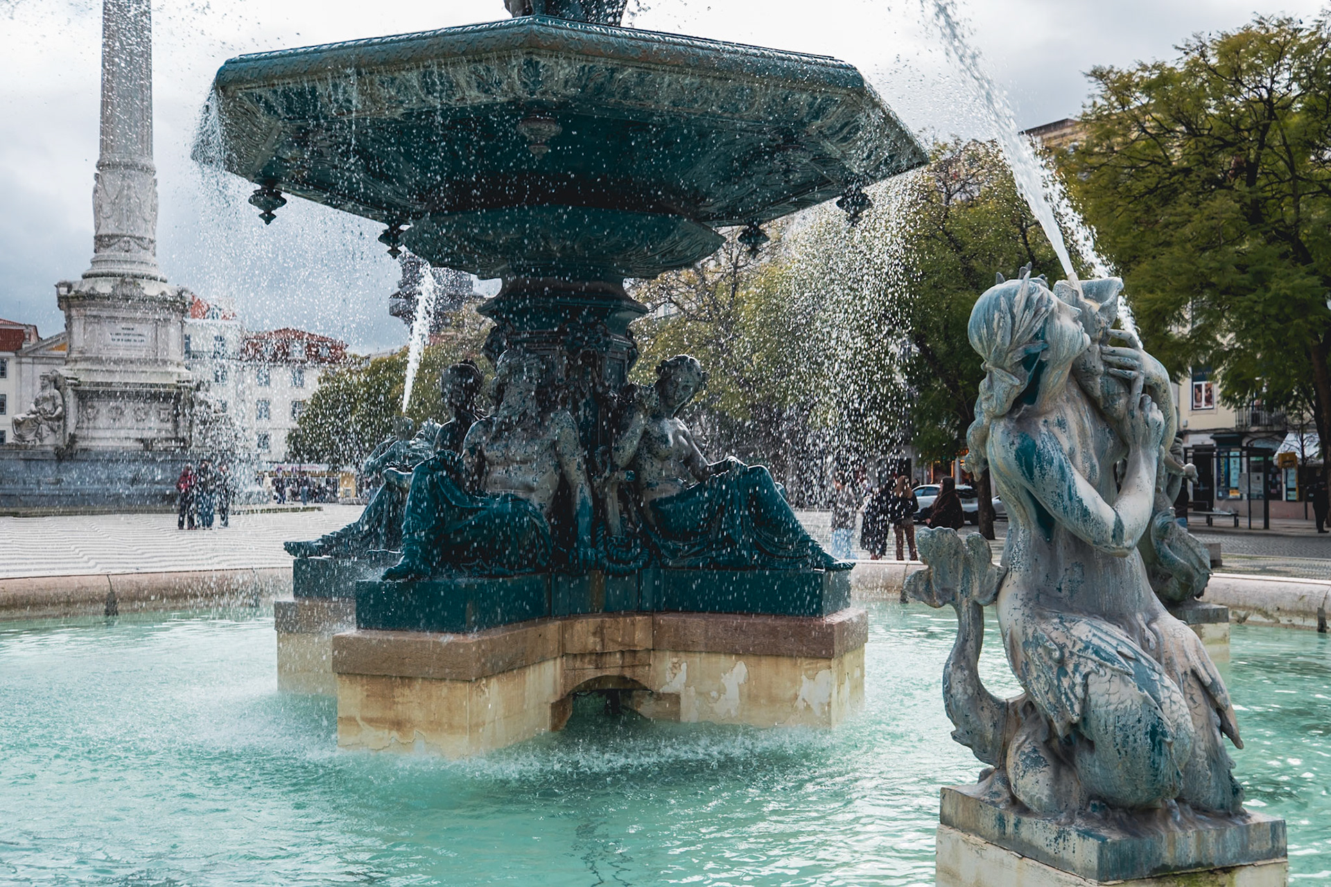 Fontaine sur la Place du Rossio