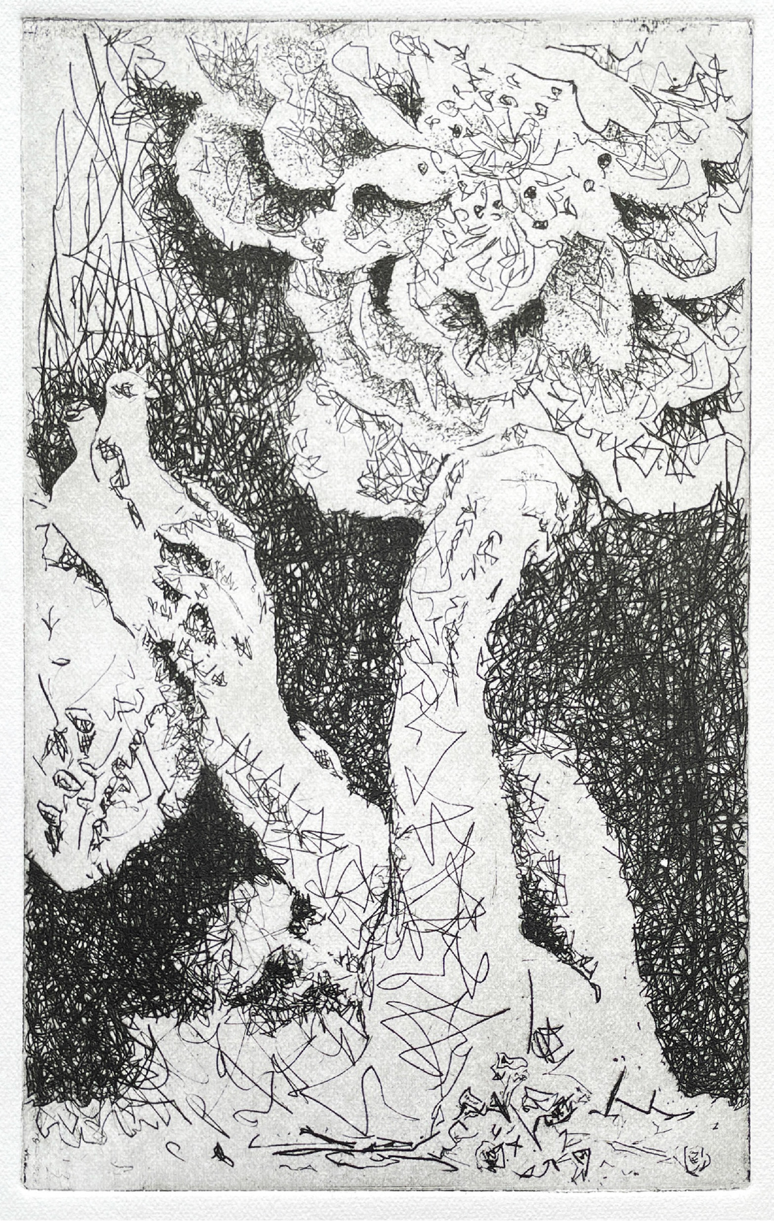 When the Heart Meets the Soul | zinc etching on paper | 18.5 x 11.5 cm | 2024