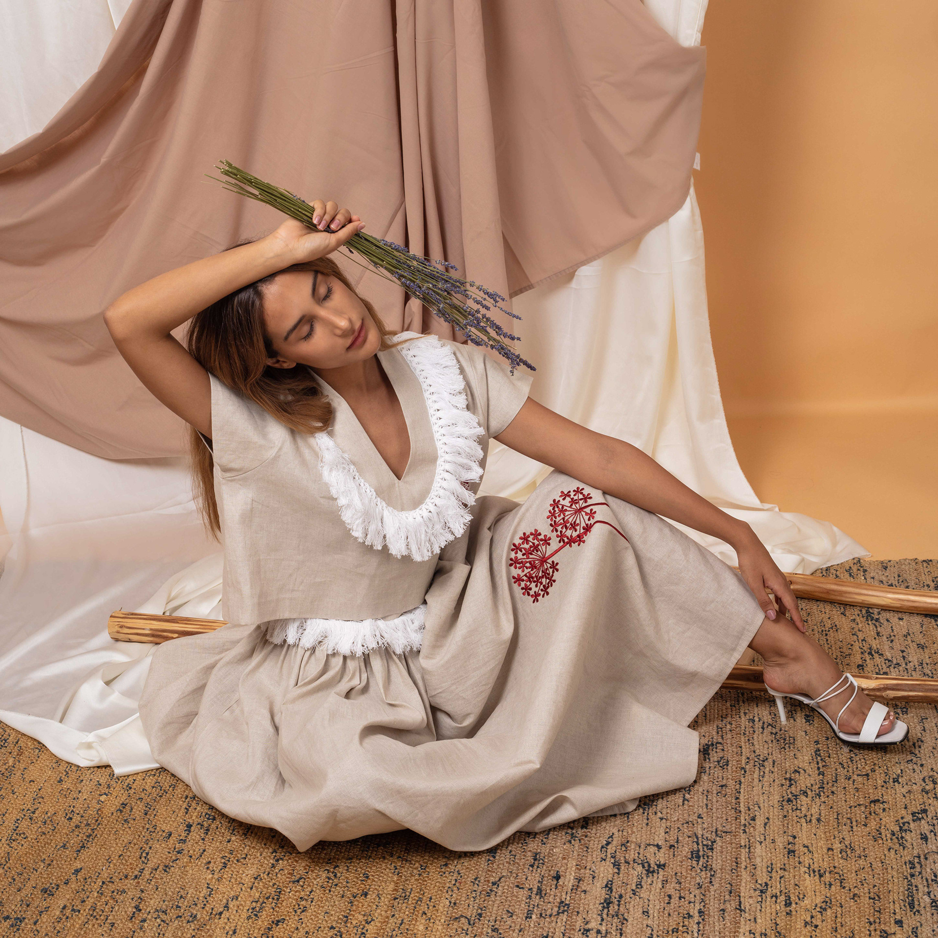 Fashion Photoshoot - Cloth Curtain Backdrop Set up - Melankaya Photography Kuwait