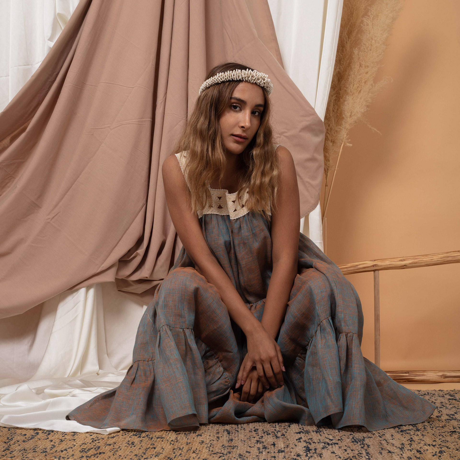 Fashion Photoshoot - Cloth Curtain Backdrop Set up - Melankaya Photography Kuwait