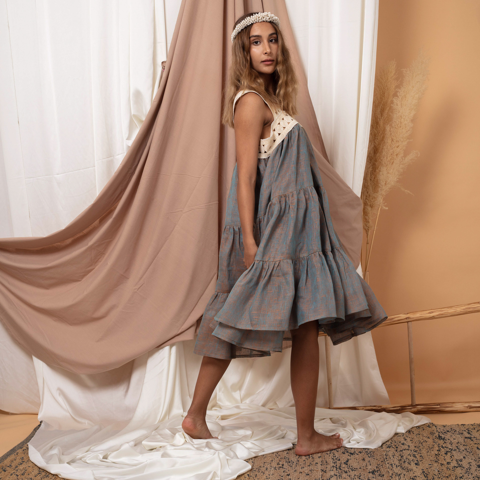 Fashion Photoshoot - Cloth Curtain Backdrop Set up - Melankaya Photography Kuwait