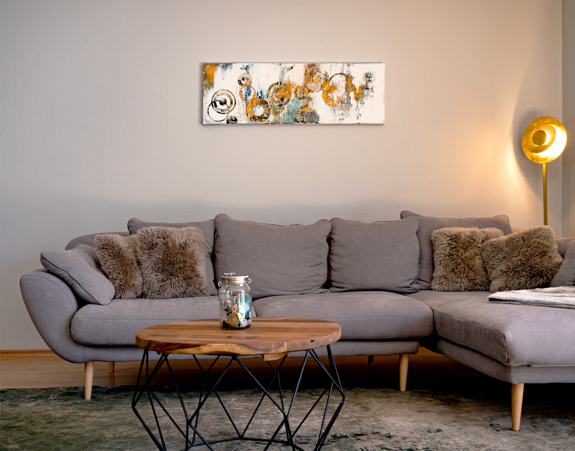 Home Is A Feeling - bespoke painting "lucient circles"