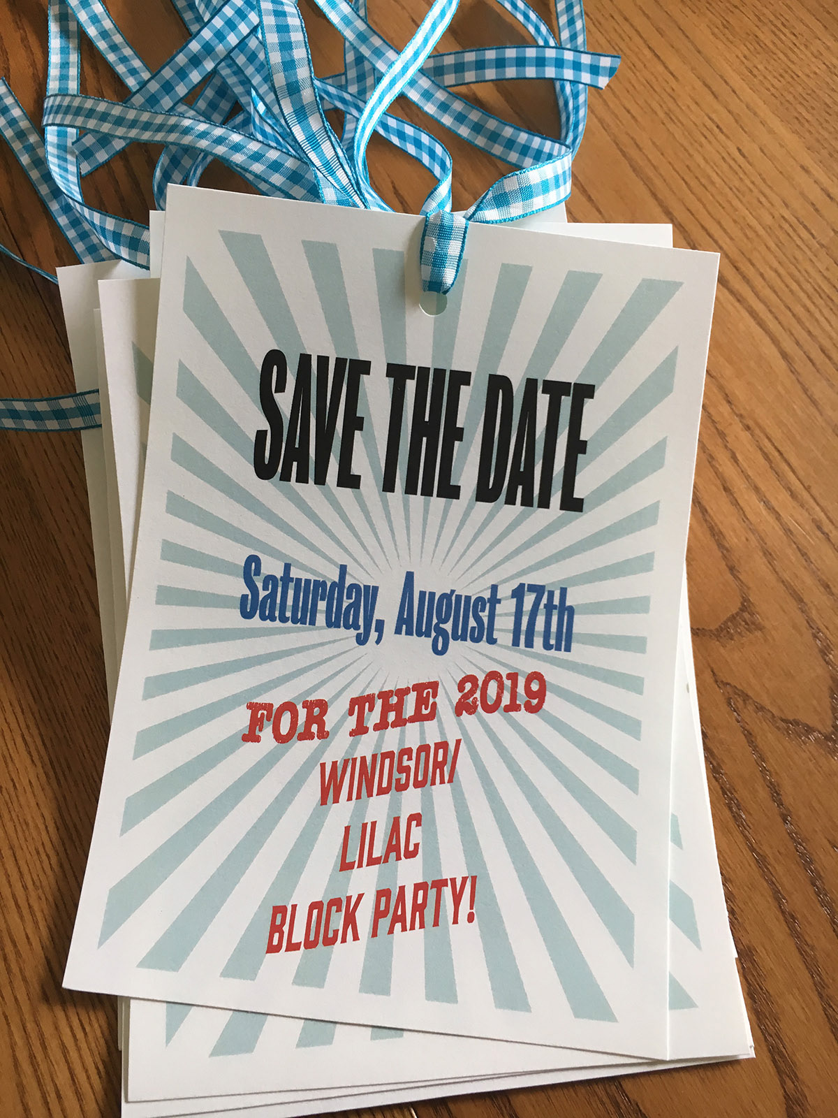 "SAVE THE DATE" DOOR TAG