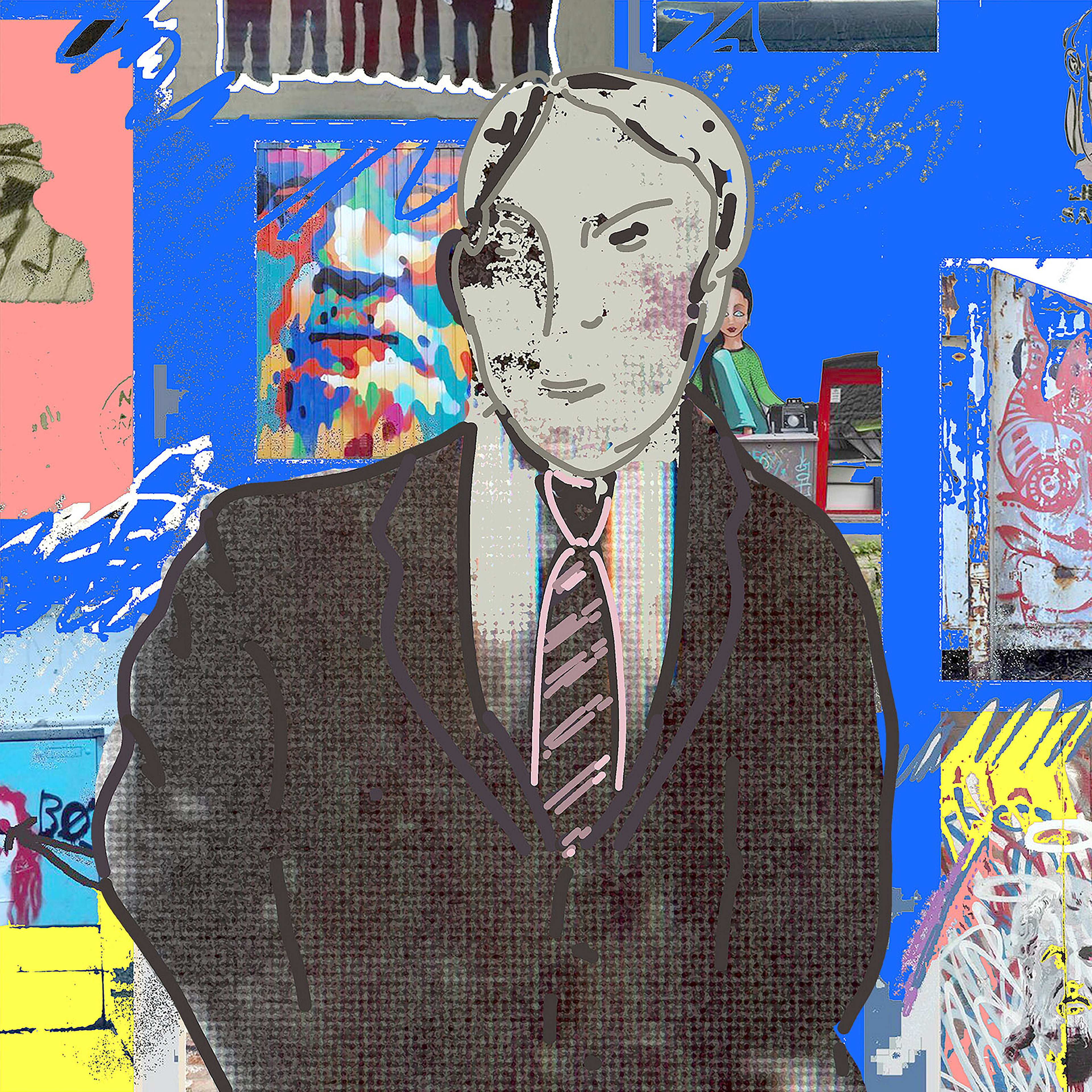 Nº 90. Título: Licuados 12. Petimetre. Medidas: 56 x 56 cm. Técnica: Impresión digital. Año 2021. Tirada: 5 ejemplares.