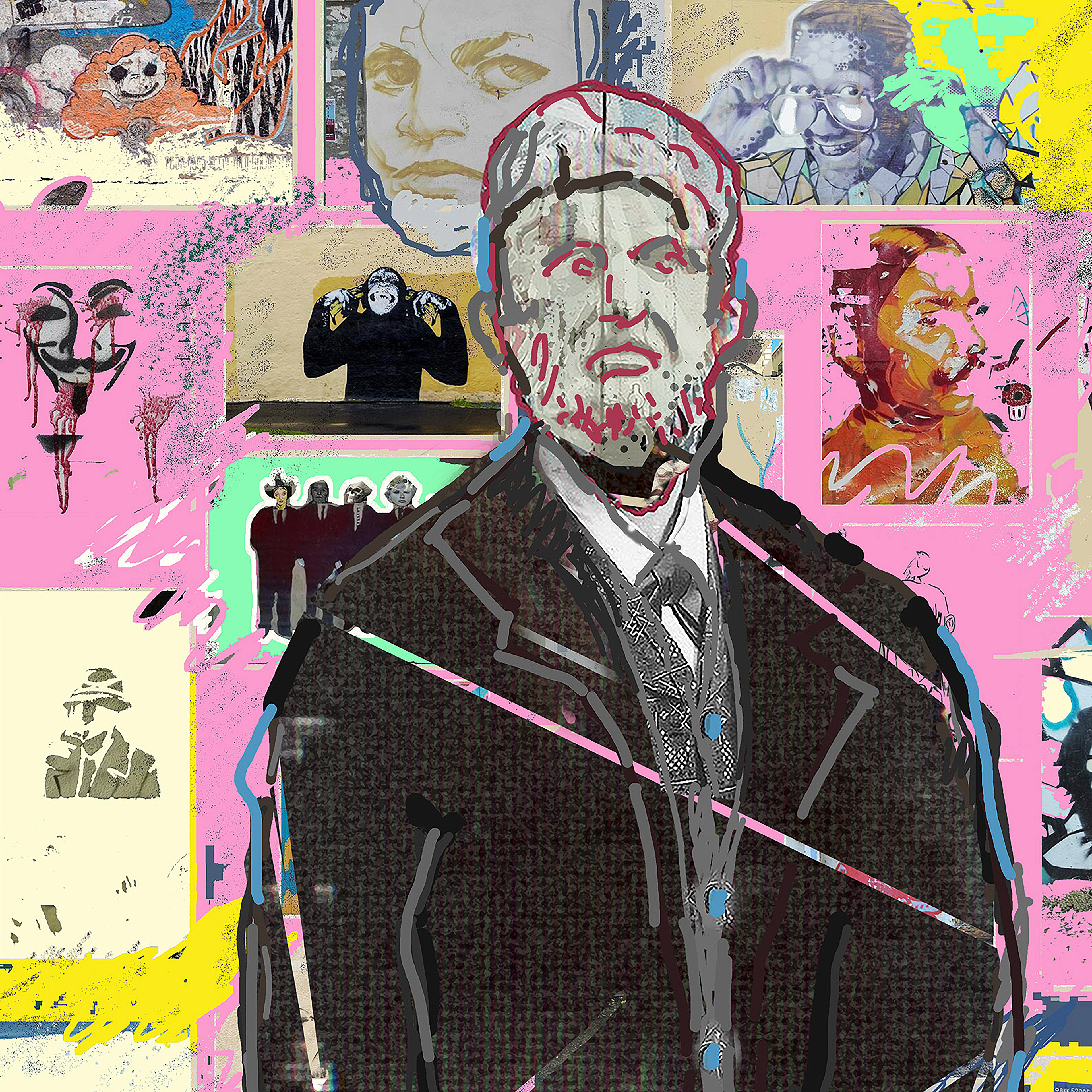 Nº 91. Título: Licuados 13. Hombre hueco. Medidas: 56 x 56 cm. Técnica: Impresión digital. Año 2021. Tirada: 5 ejemplares.