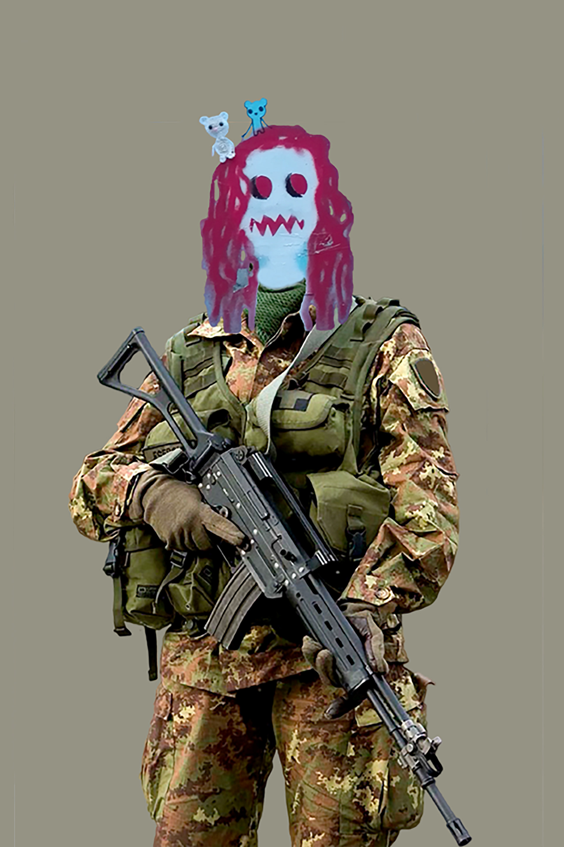 Nº 71. Título: Licuados 8. La soldado. Medidas: 19,79 x 29,7 cm. Técnica: Impresión digital. Año 2017. Tirada: 5 ejemplares.