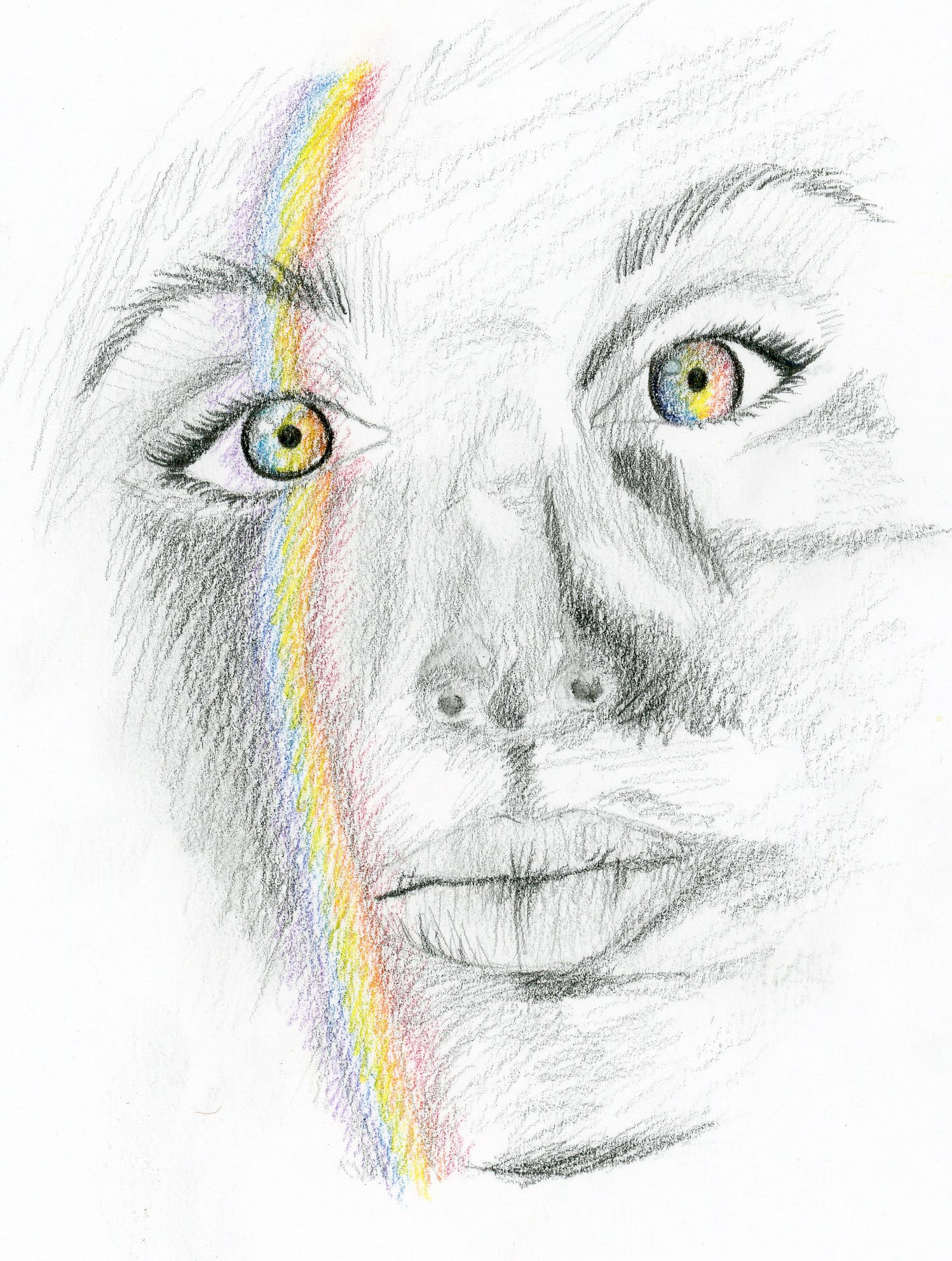 Graphite and colored pencil