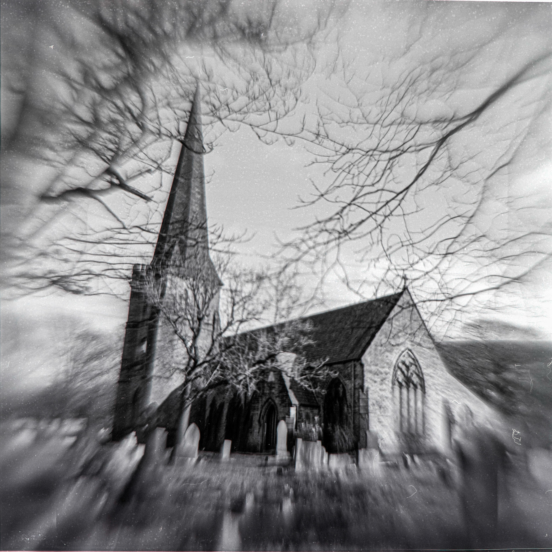 An old Kodak Creast camera, that I have taken the plastic lens out of and turned around. This gives a very distorted view of a scene, and, the sharpness that many photographers strive for in their images is not present anywhere!