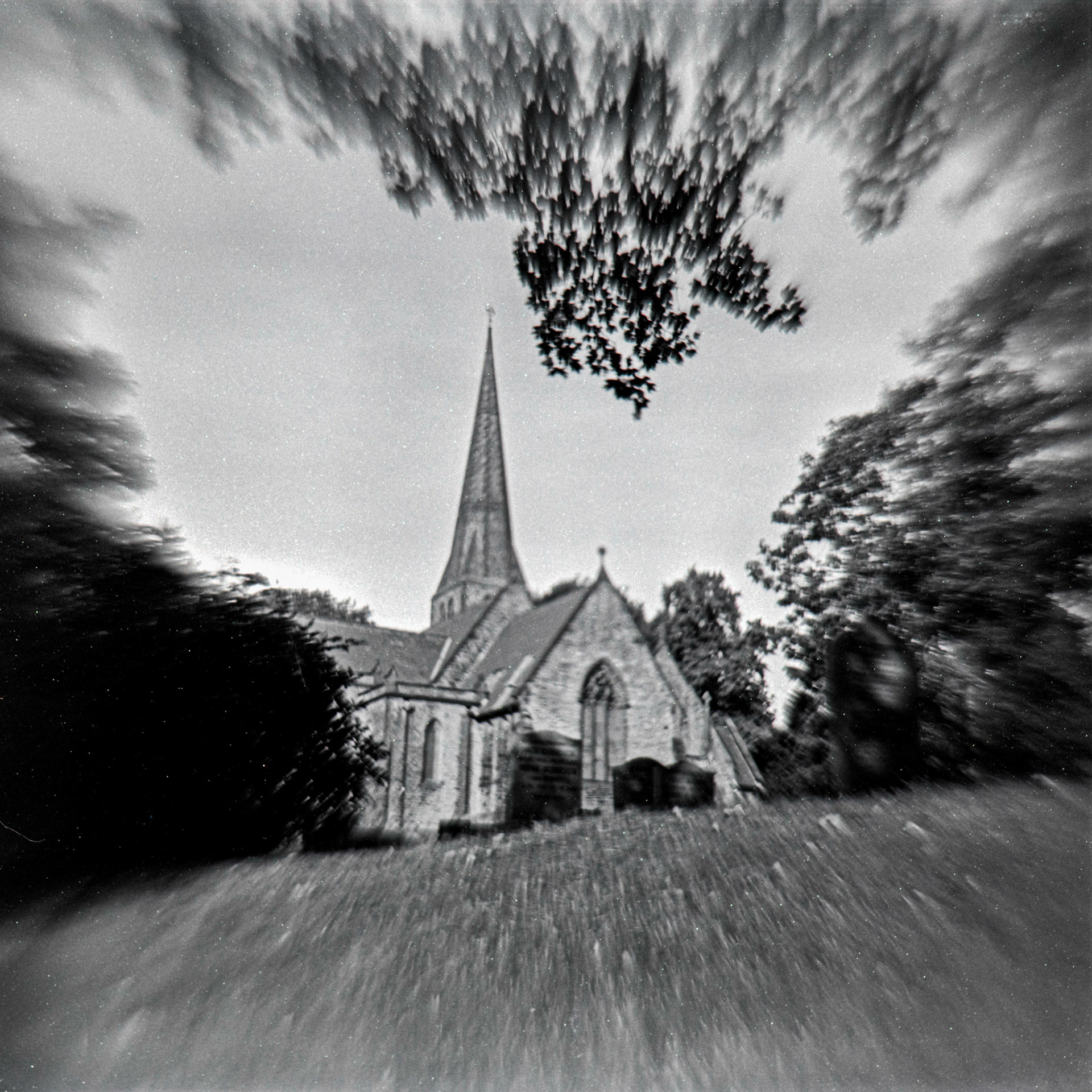 An old Kodak Creast camera, that I have taken the plastic lens out of and turned around. This gives a very distorted view of a scene, and, the sharpness that many photographers strive for in their images is not present anywhere!