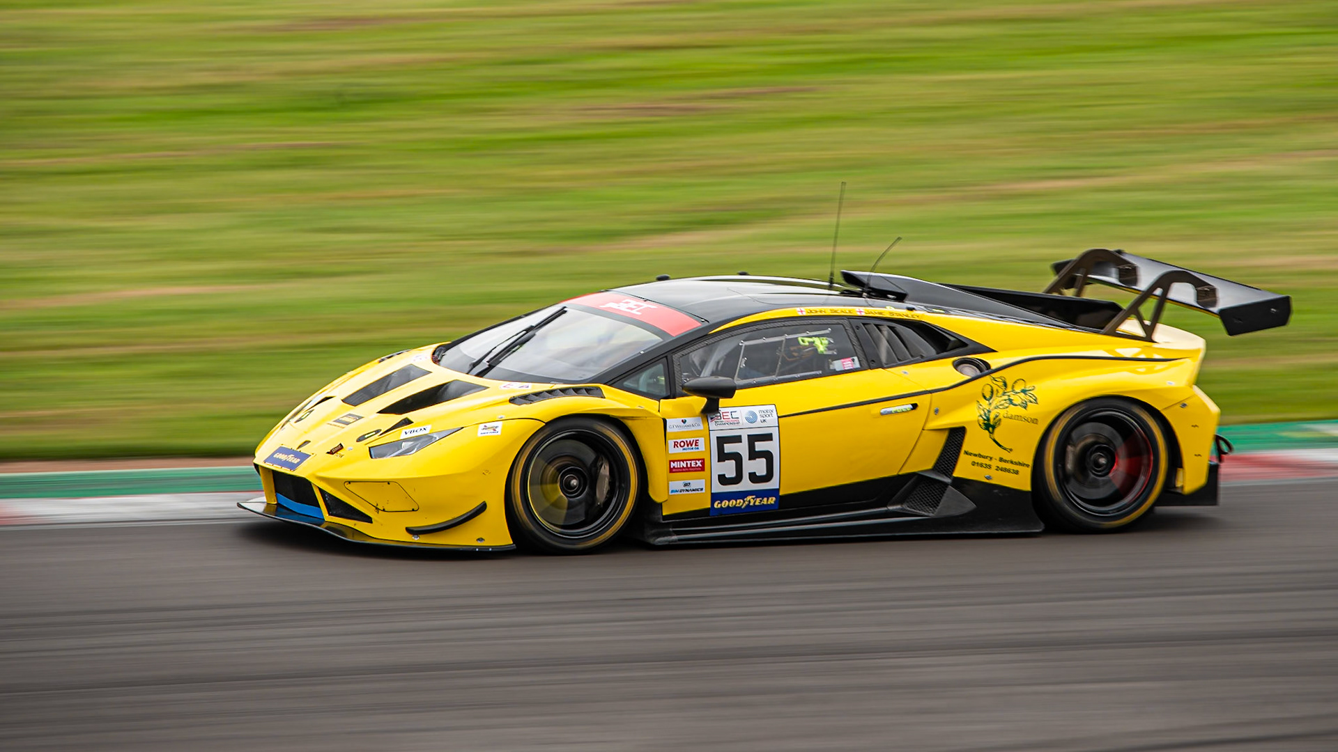 Lamborghini GT3 driven by John Seale and Jamie Stanley at the British Endurance Championship at Donington Park, August 2024