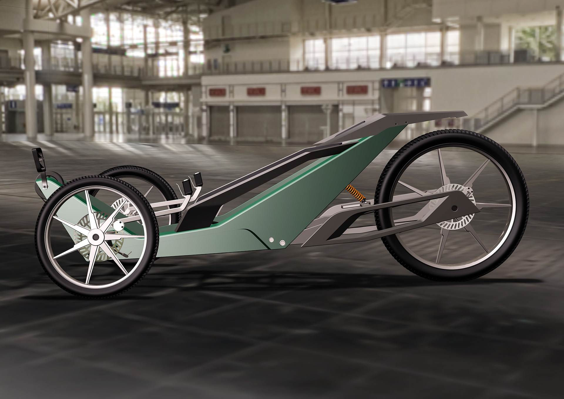 Land Rover XR-3 Recumbent Tricycle. © 2018 David Gilmore Design