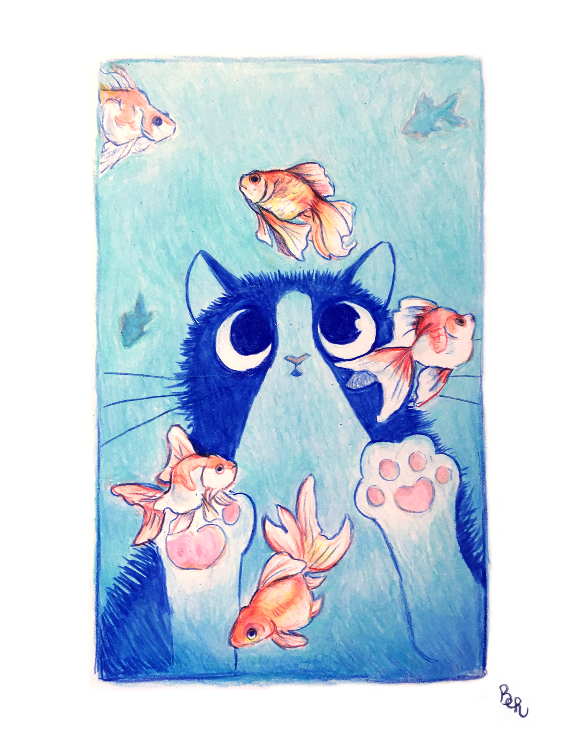 Inktober: Fuzzy. Color pencil