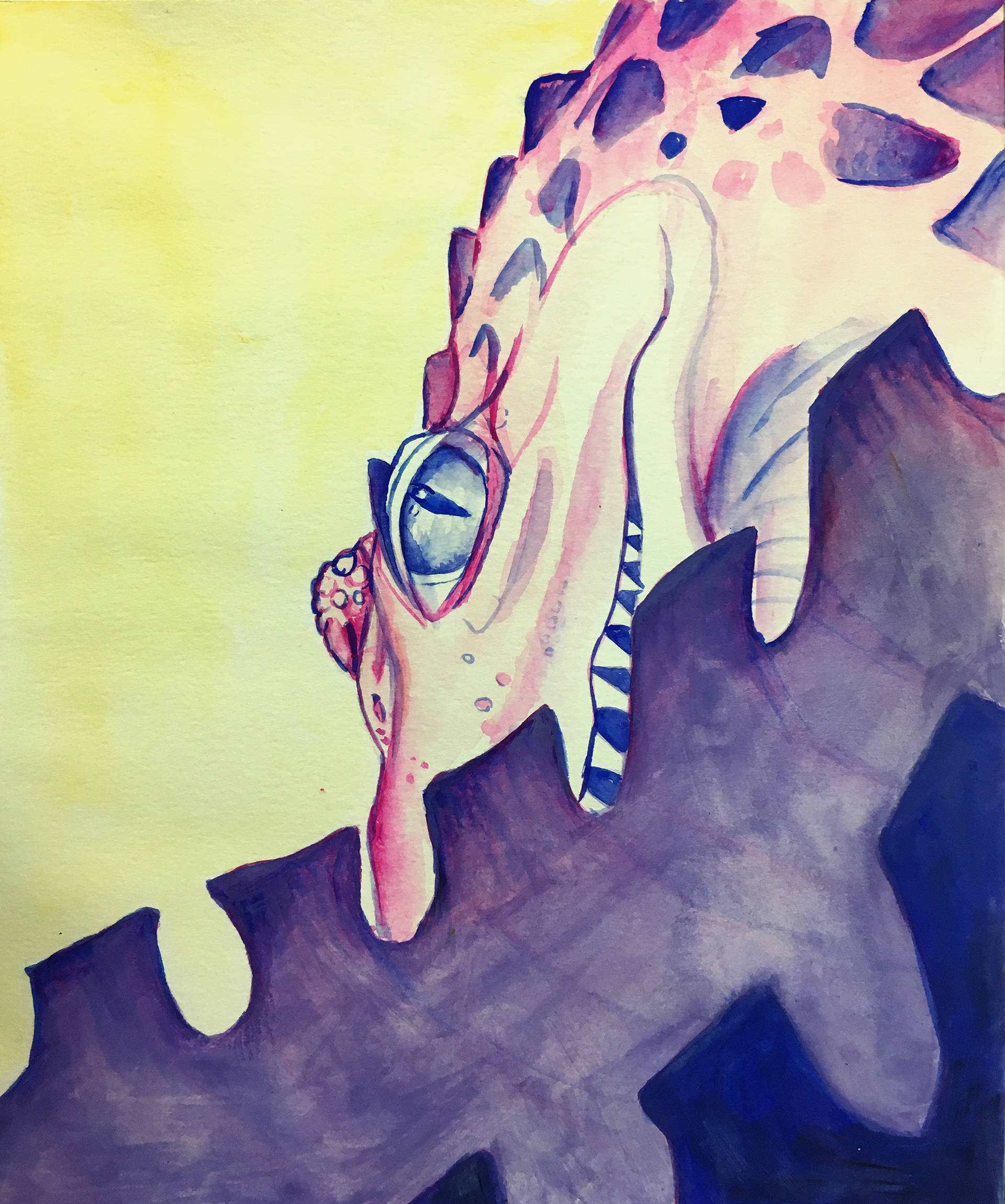 Vogue Crocodile. Gouache paint and color pencil
