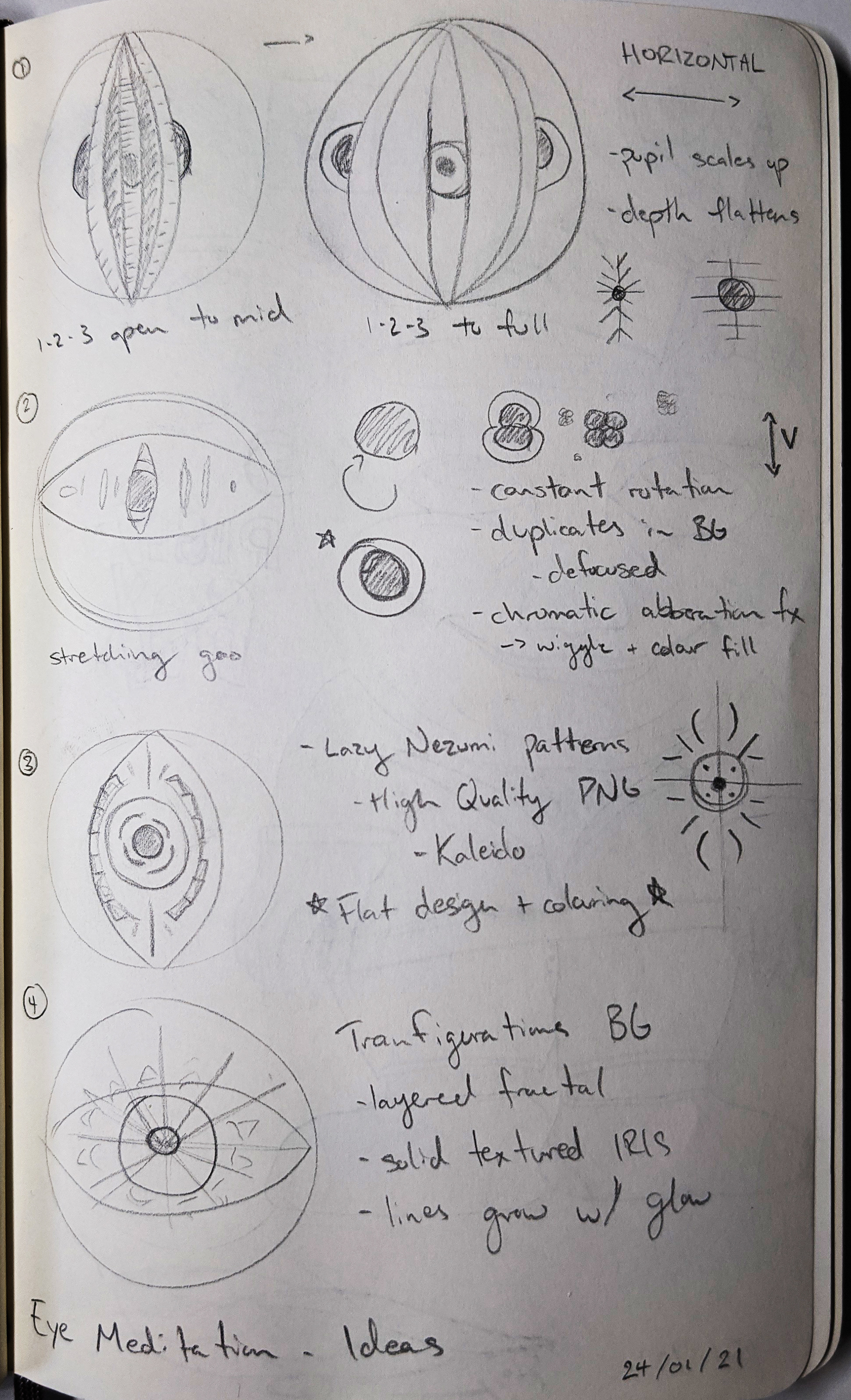 Designing eyes, transitions, and motion