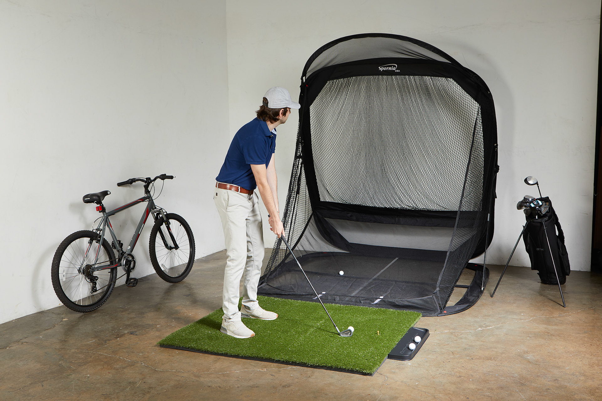 Various retouching and color correction for approximately 20 products (and approximately 250 images) for a line of golf practice mats and accessories. Retouching included removing post staging tools, removing logos and other trademarked identifiables, cleaning up images, centering them, formatting them for publication to Amazon’s website, and compositing tiled images, among others.
