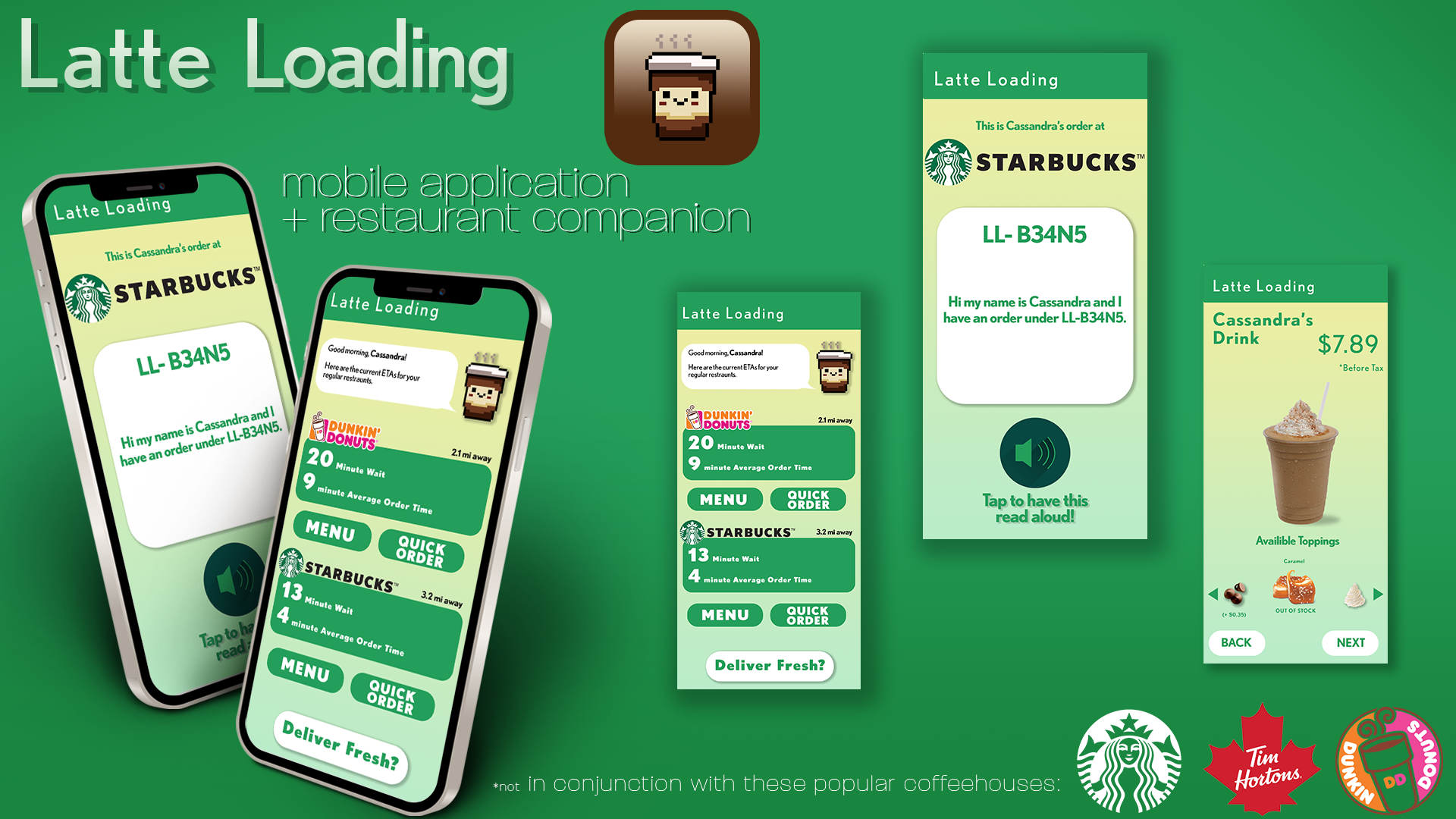 Latte Loading App Mock-Up for an Innovation Design Course