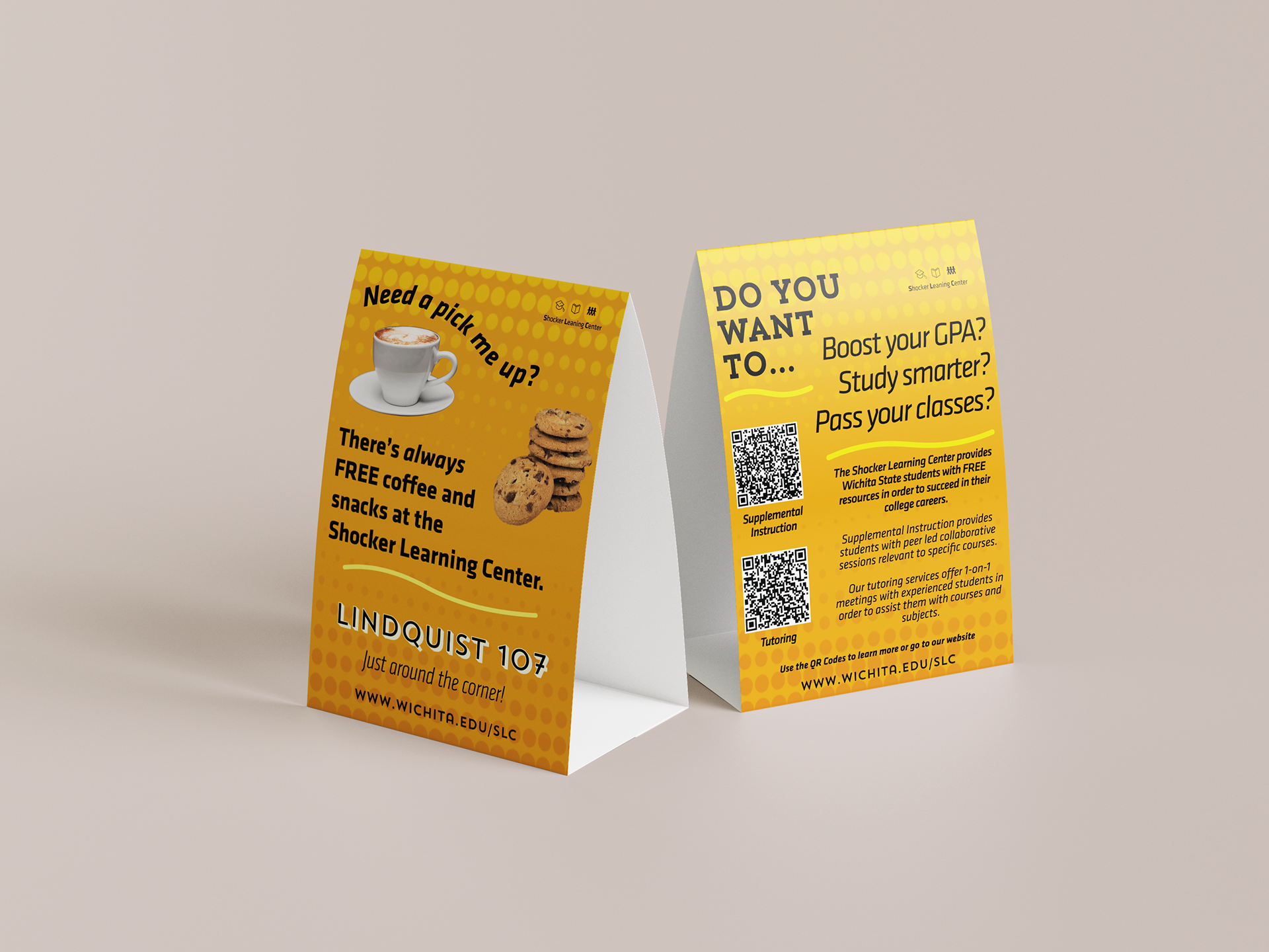 "Table Tents" advertising the SLC