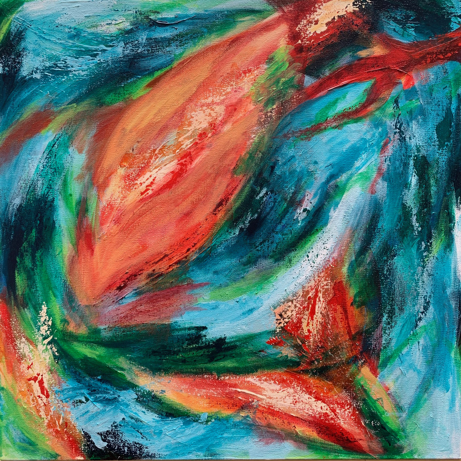 Heliconea I. Acrylic on canvas. 20x20 in.