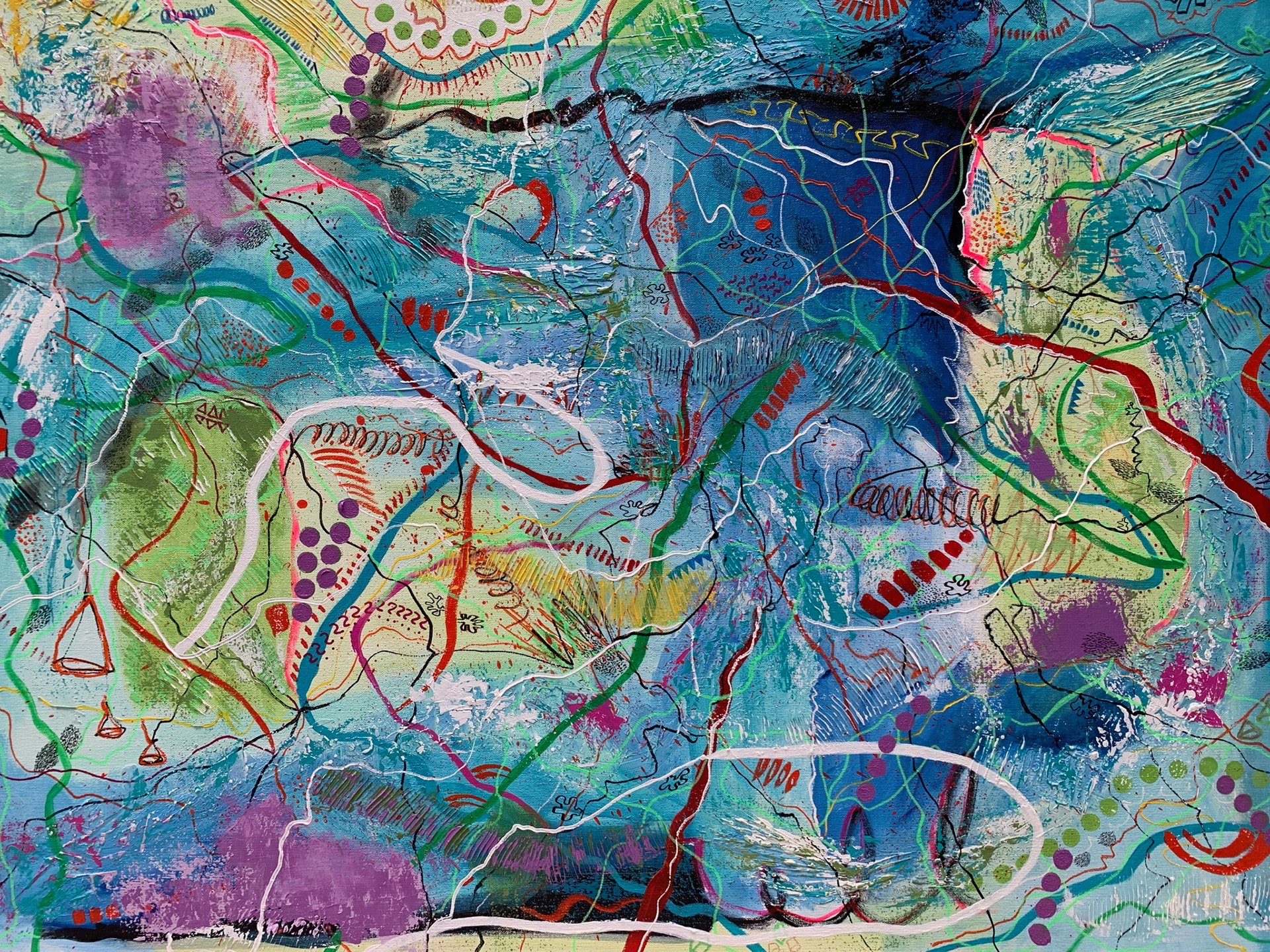 Easy Life. Mixed media/ Acrylic on canvas. 30 x 40 in.