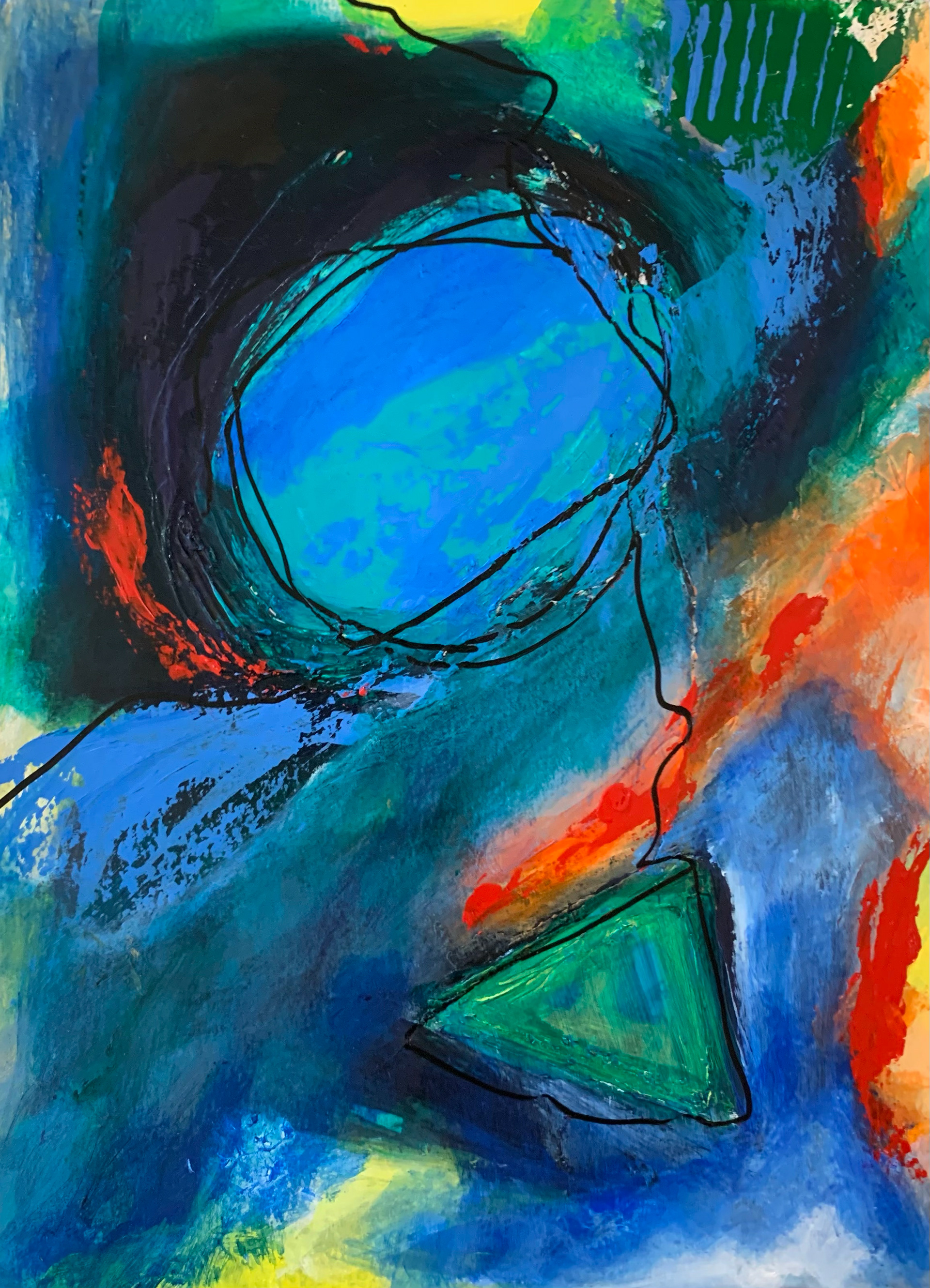 Little Universe. Mixed media/acrylic on paper. 12 x 9 in (unframed).