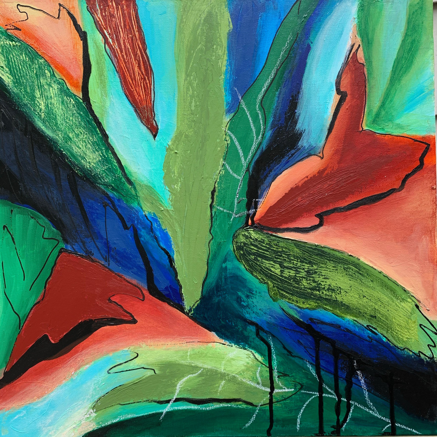 My Garden. Mixed media/acrylic on canvas. 20x20 in.