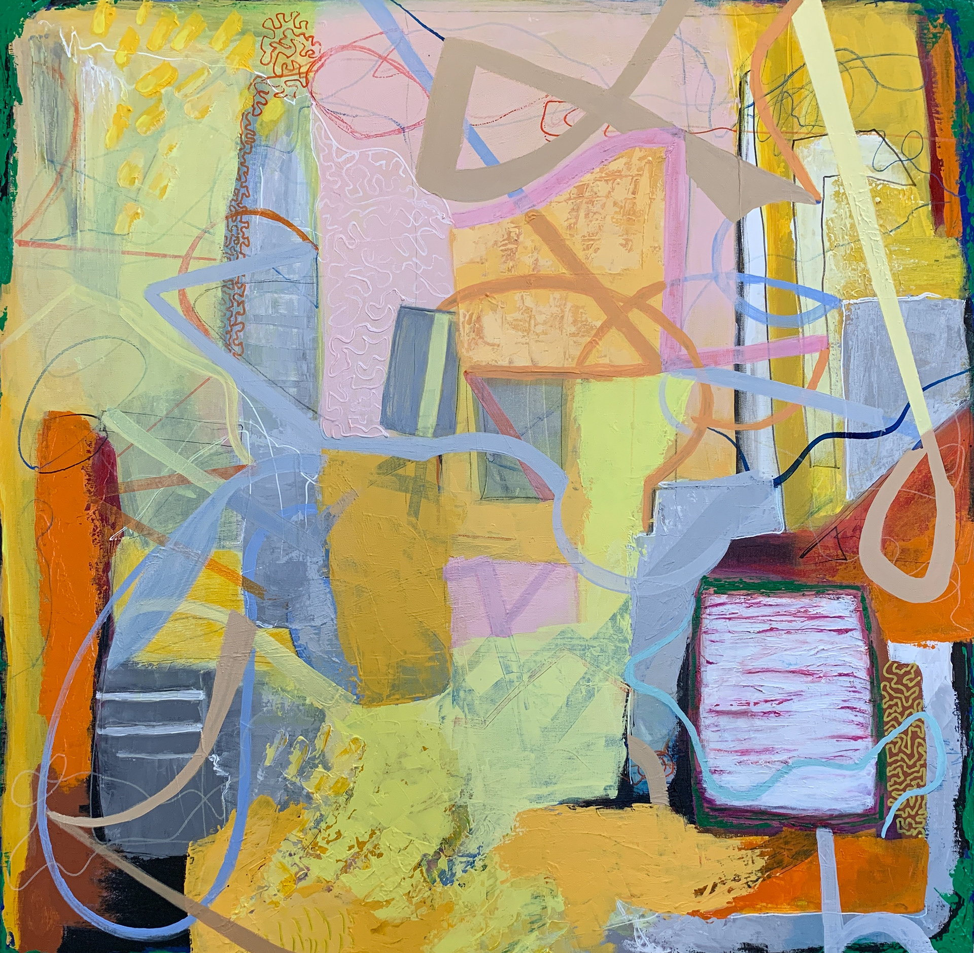 Finding my Path. Mixed media/acrylic on canvas.30 x 30 in.