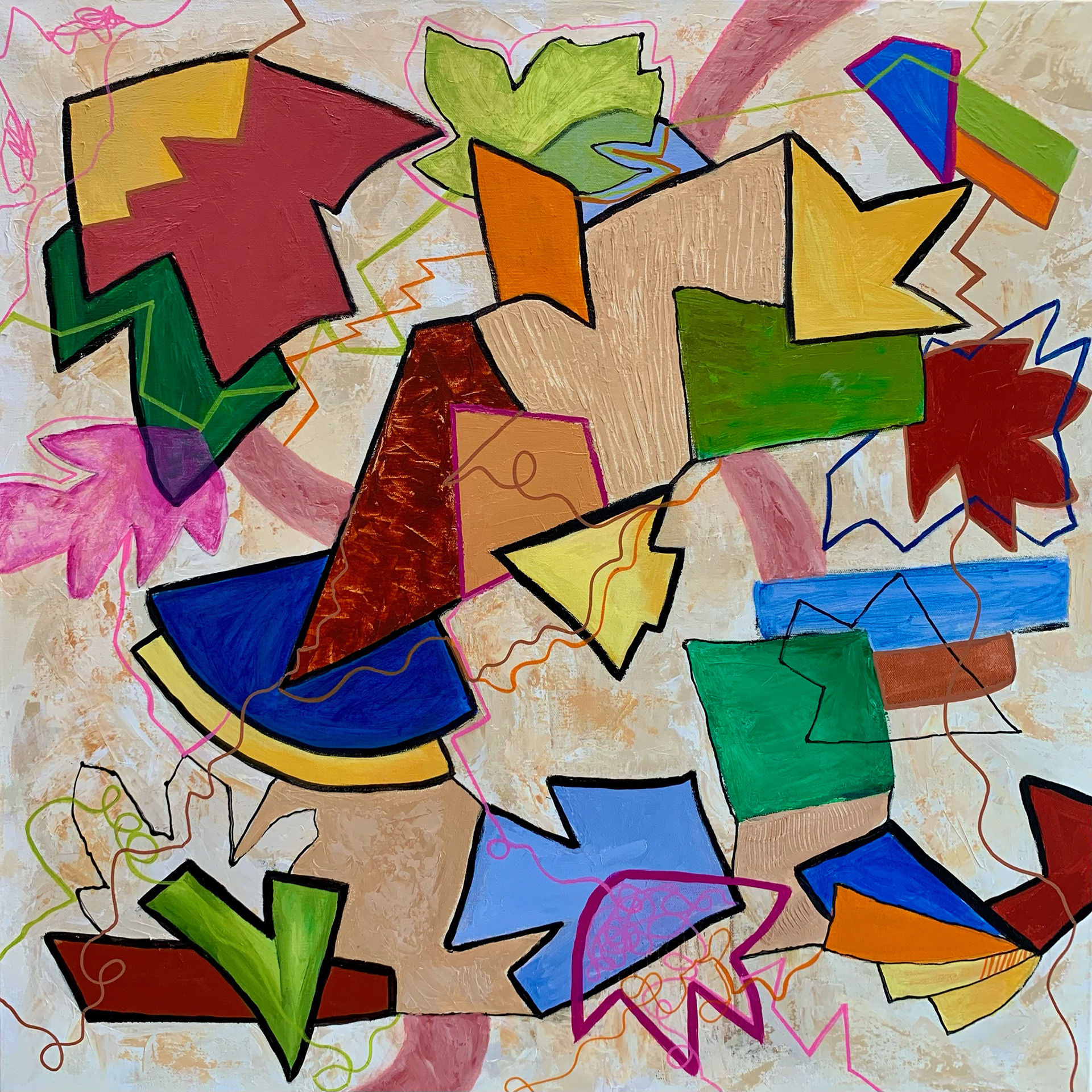 Fall. Mixed media/acrylic on canvas. 30 x 30 in.