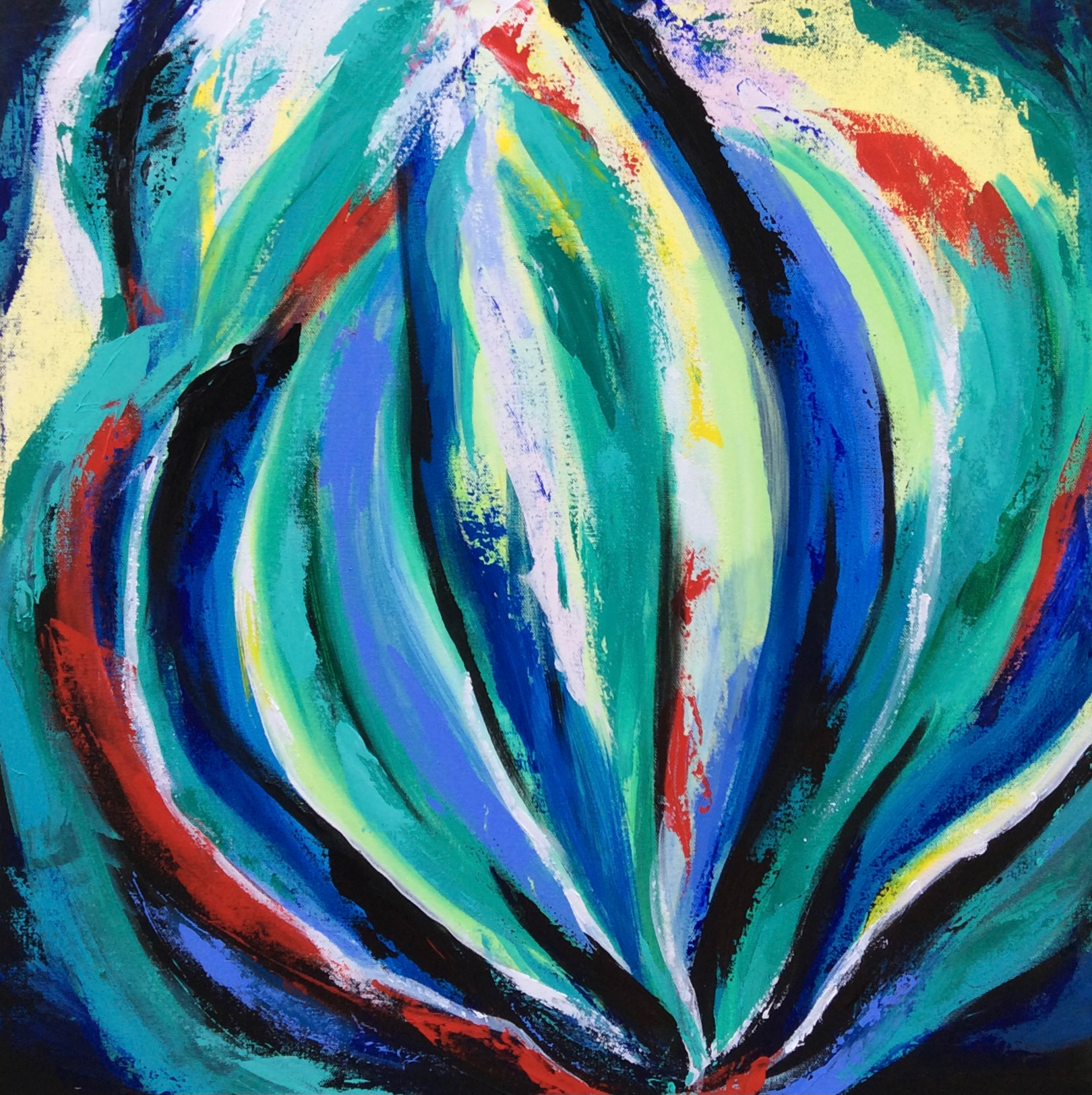 Bloom. Acrylic on canvas. 24 x 24 in.