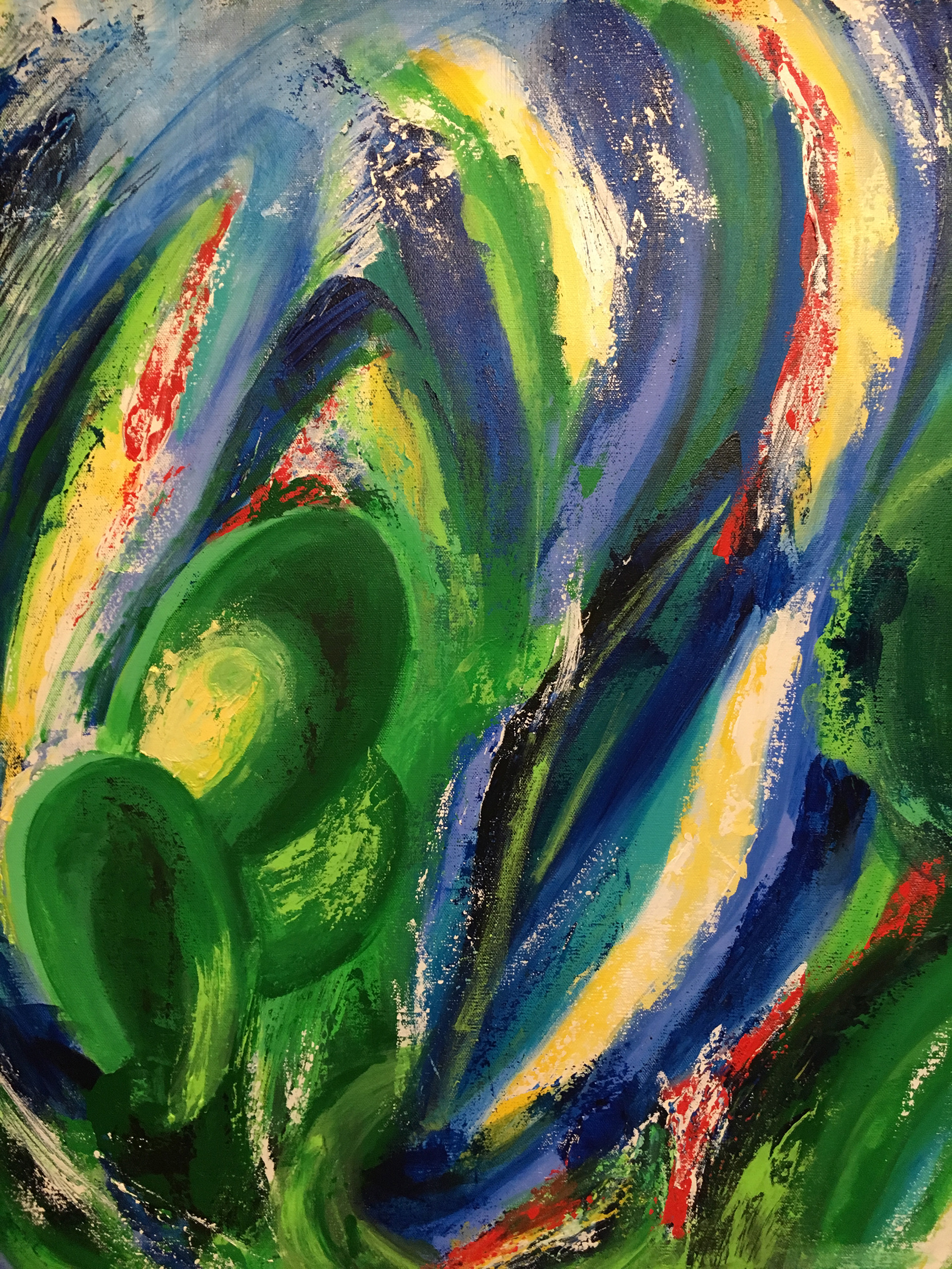 Wind Cactus. Acrylic on canvas. 28 x 24 in.