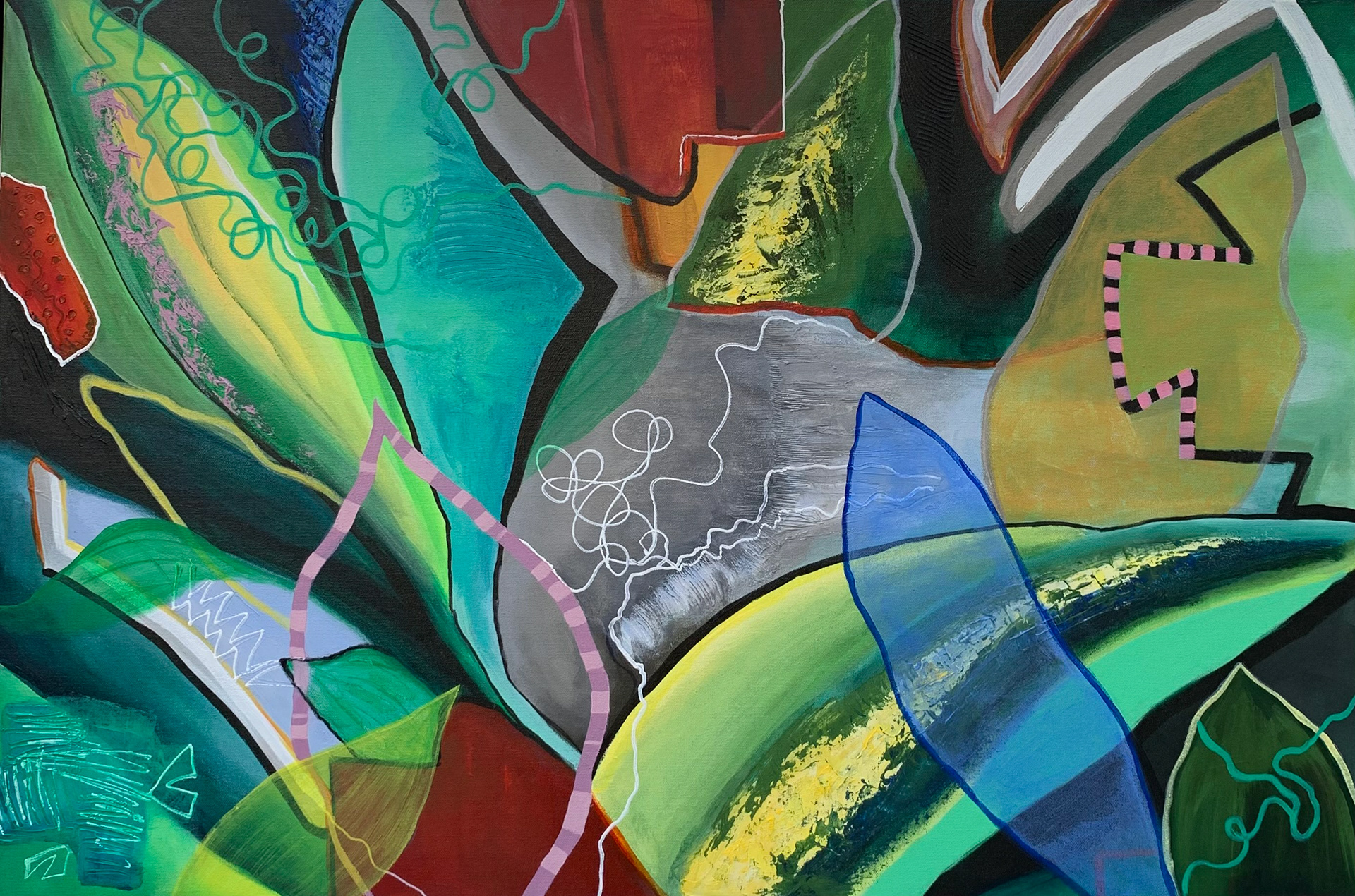 My Old Garden. Mixed media on canvas. 24 x 36 in.