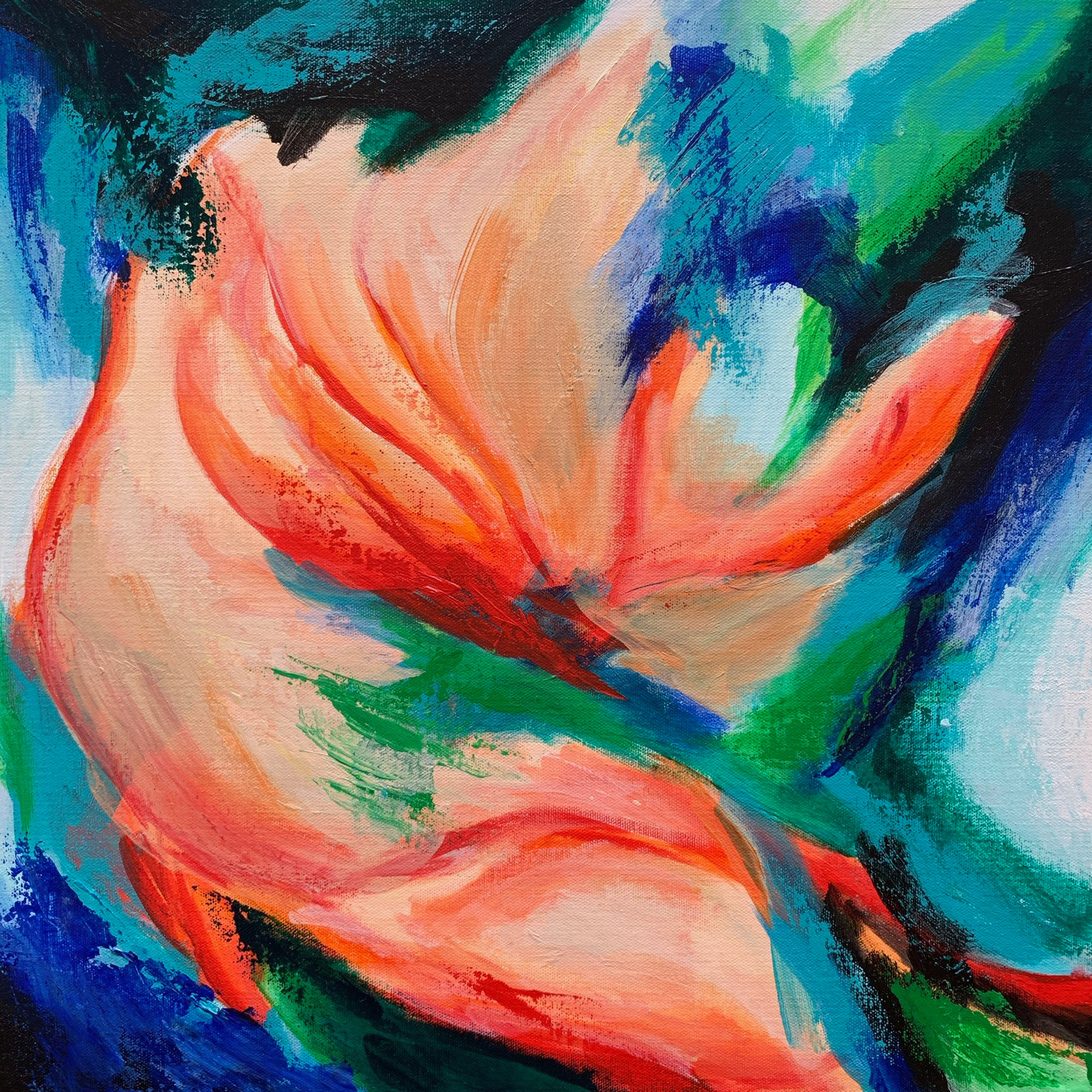 Wild Flower II. Acrylic on canvas. 20x20 in.