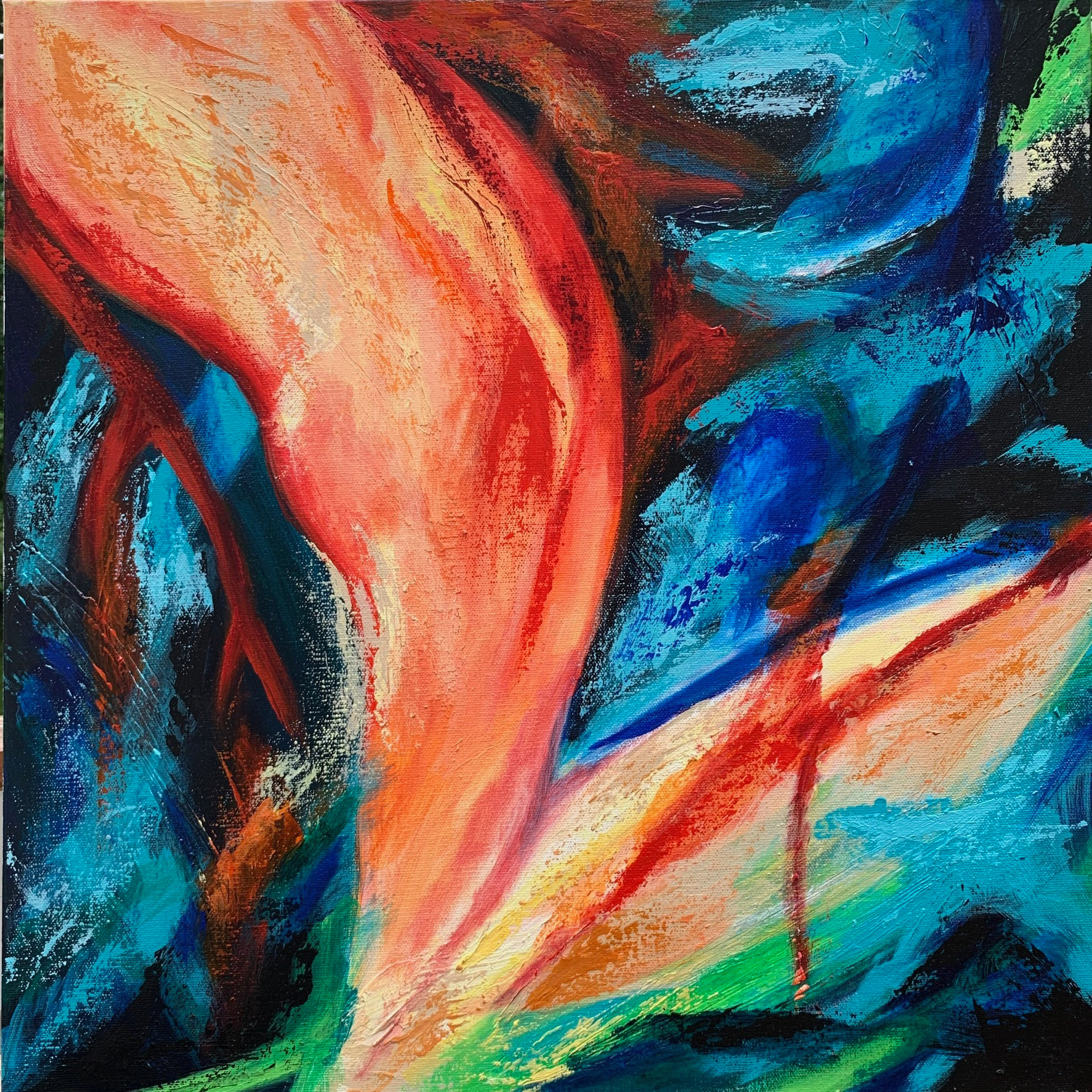 Heliconea I. Acrylic on canvas. 20x20 in.