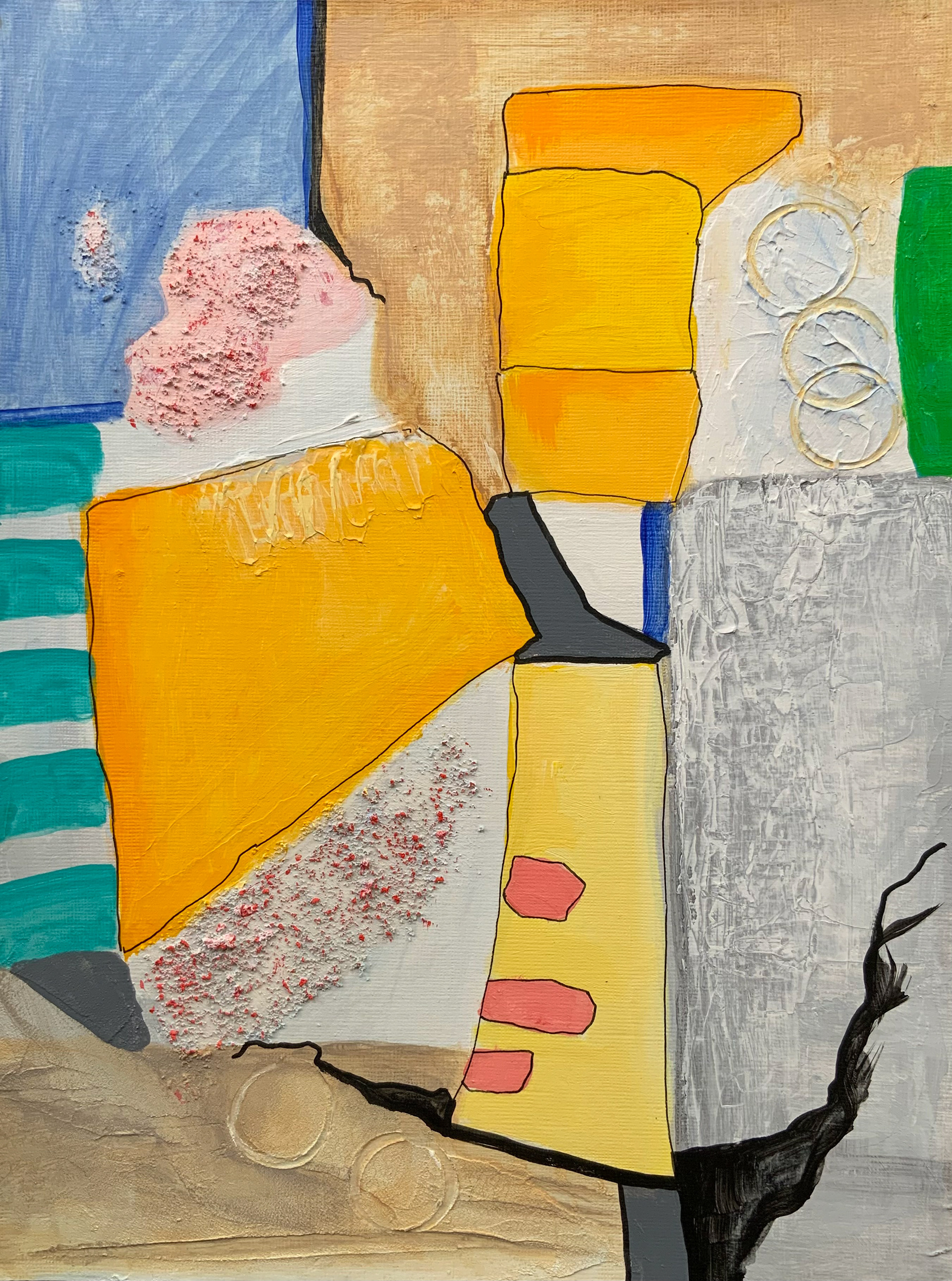 Happy Summer. Mixed media/acrylic on paper. 12 x 9 in (unframed).