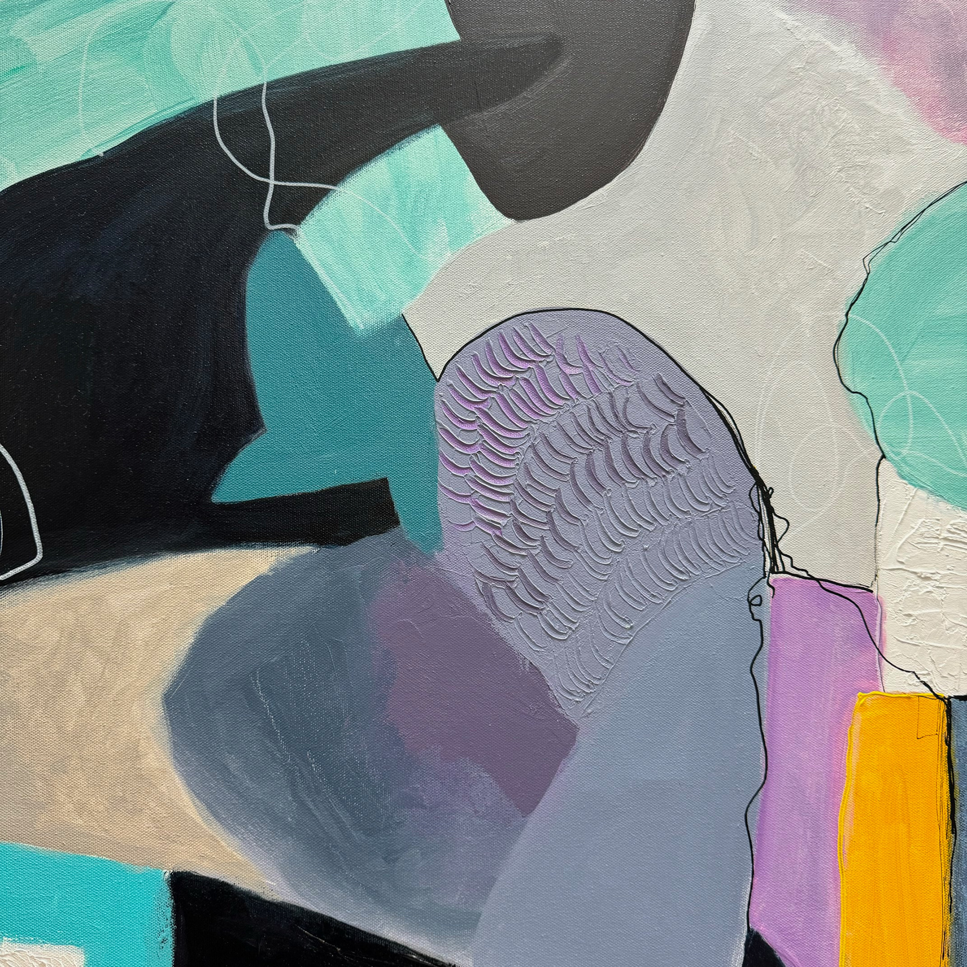 Feelings. MixedMedia/Acrylic on canvas. 36 x 36 in