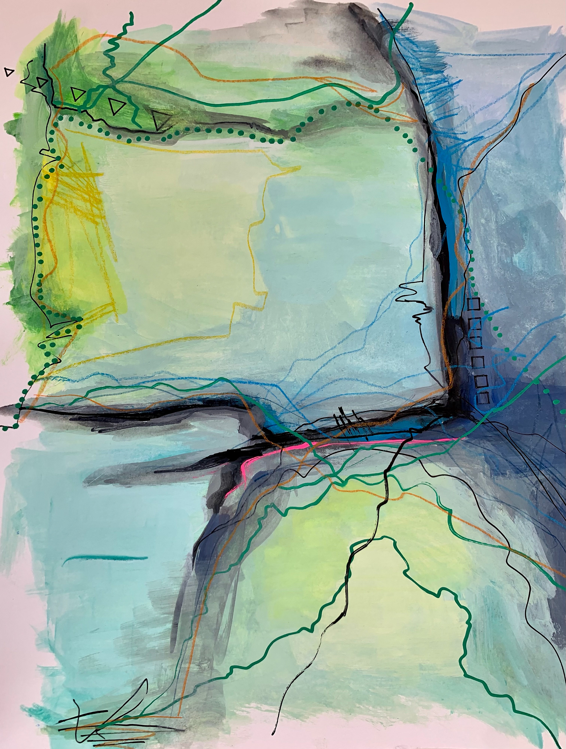 In my Mind. Gouache on paper. 12 x 9 in