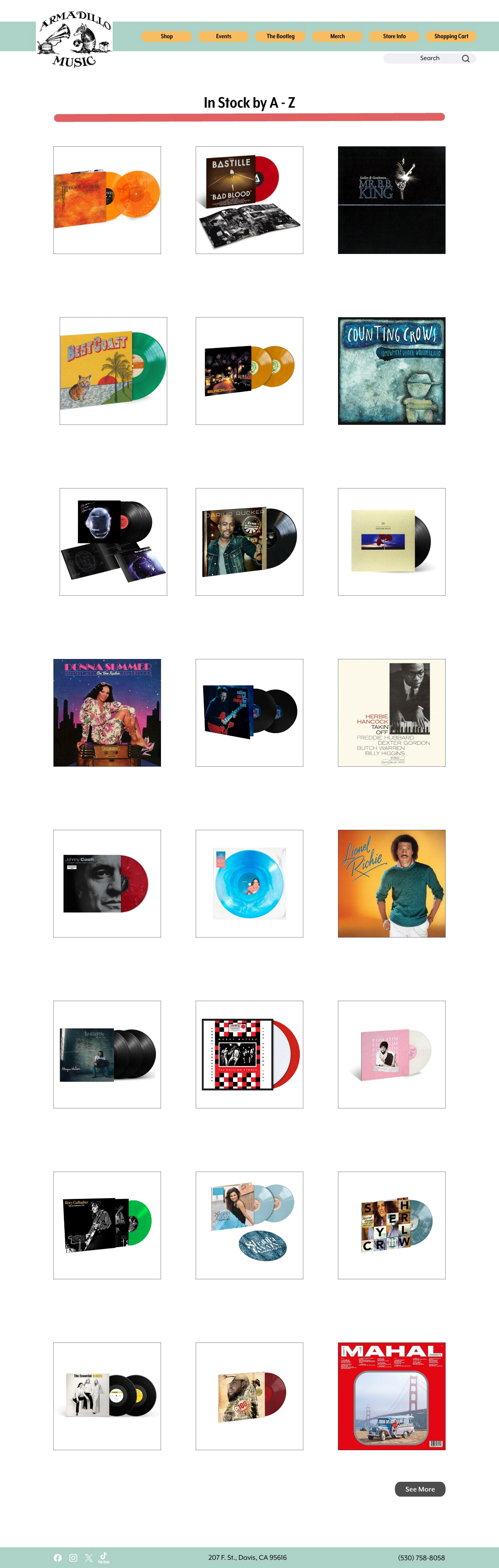 Shop A-Z Page