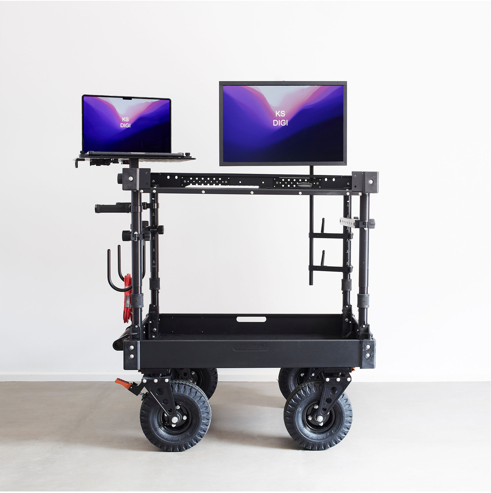 Studio Cart set up with single monitor