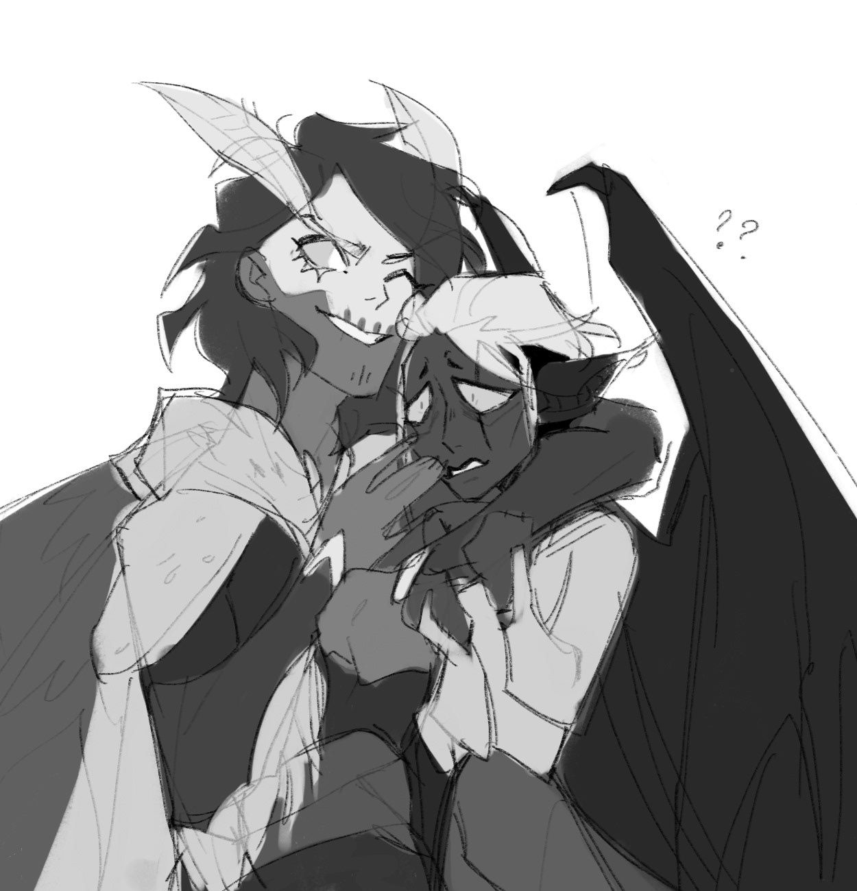 Early design for the Surprise and Anxiety duo. I originally had a moth for Surprise and a Bat for Anxiety because I felt like a moth was more unpredictable,.