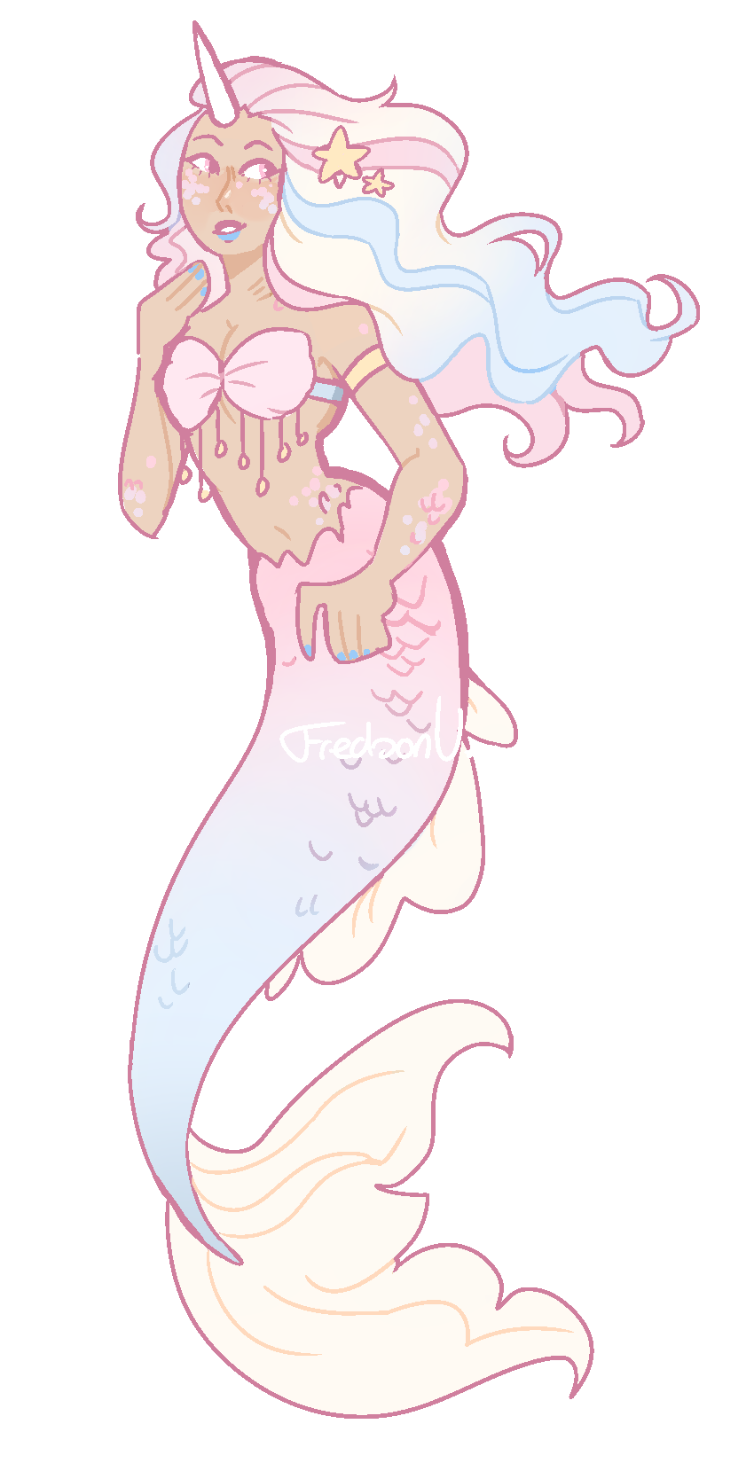Cotton Candy Mermaid - Design Commission