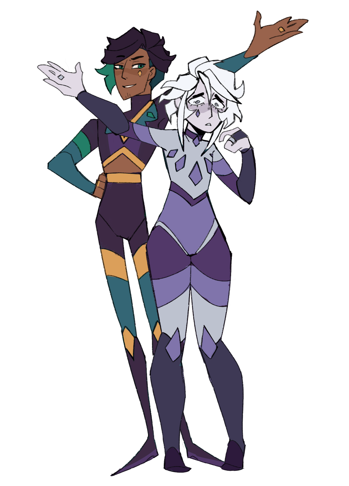 The final designs for the Acrobat Duo Surprise and Anxiety