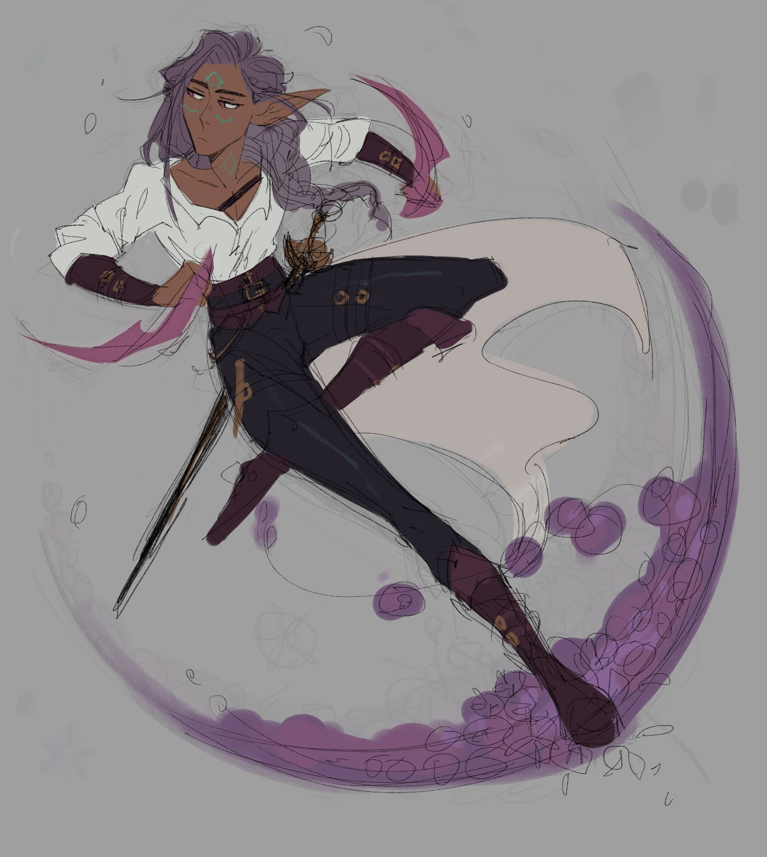 Character Art of Lycian "Nightshade", Psionic Rogue