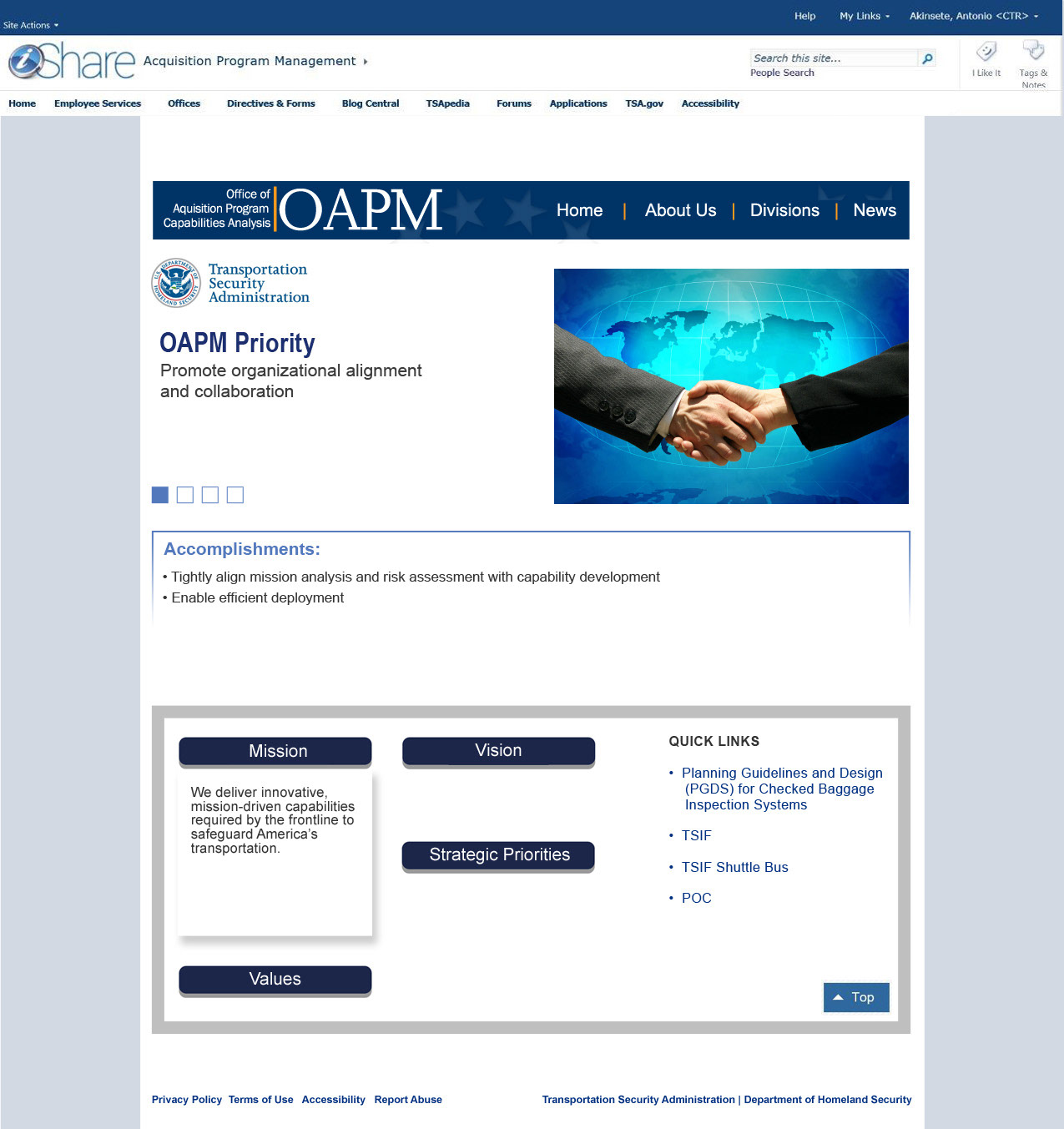 DHS - TSA Public website redesign