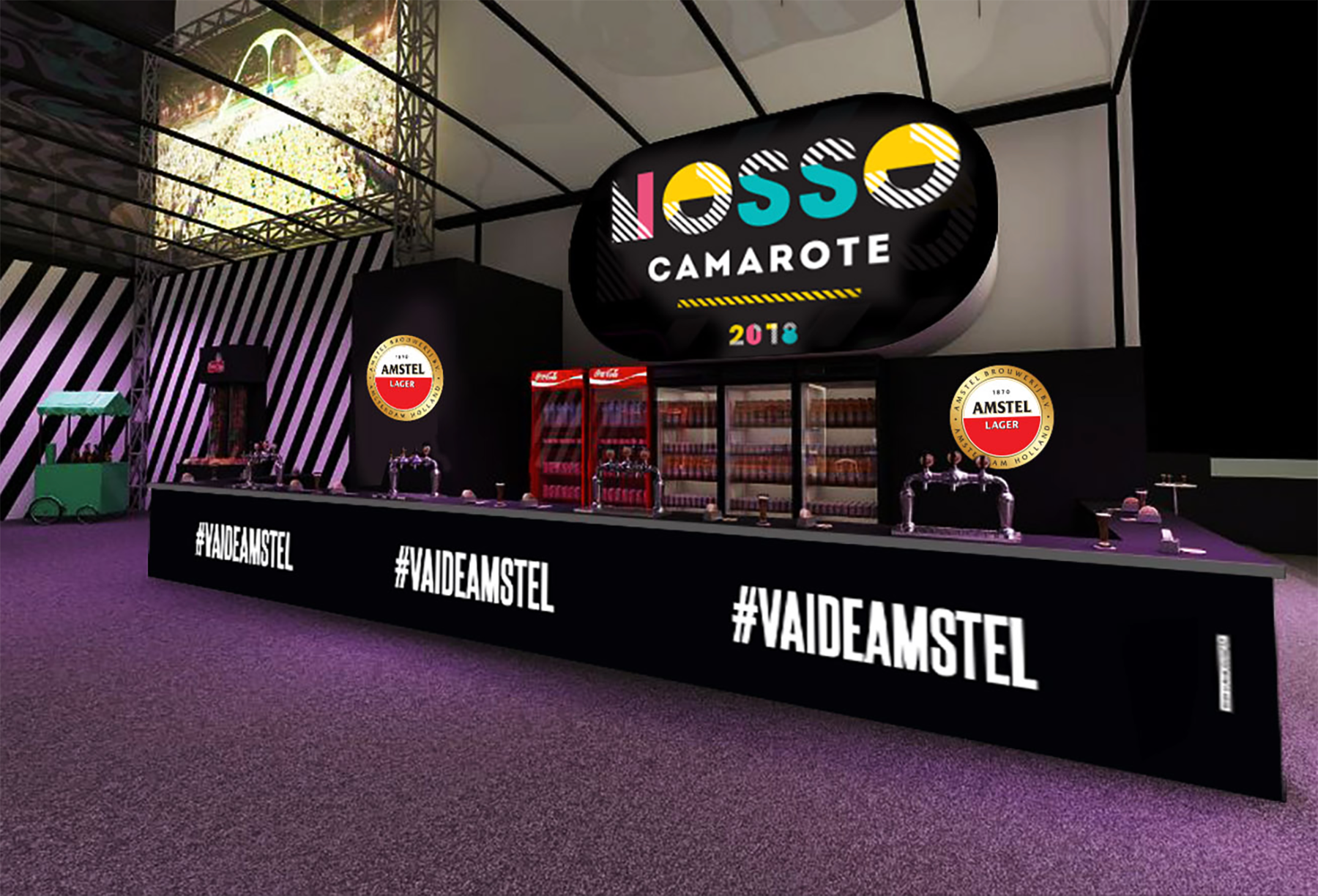 Bar ambientado Nosso Camarote + Amstel