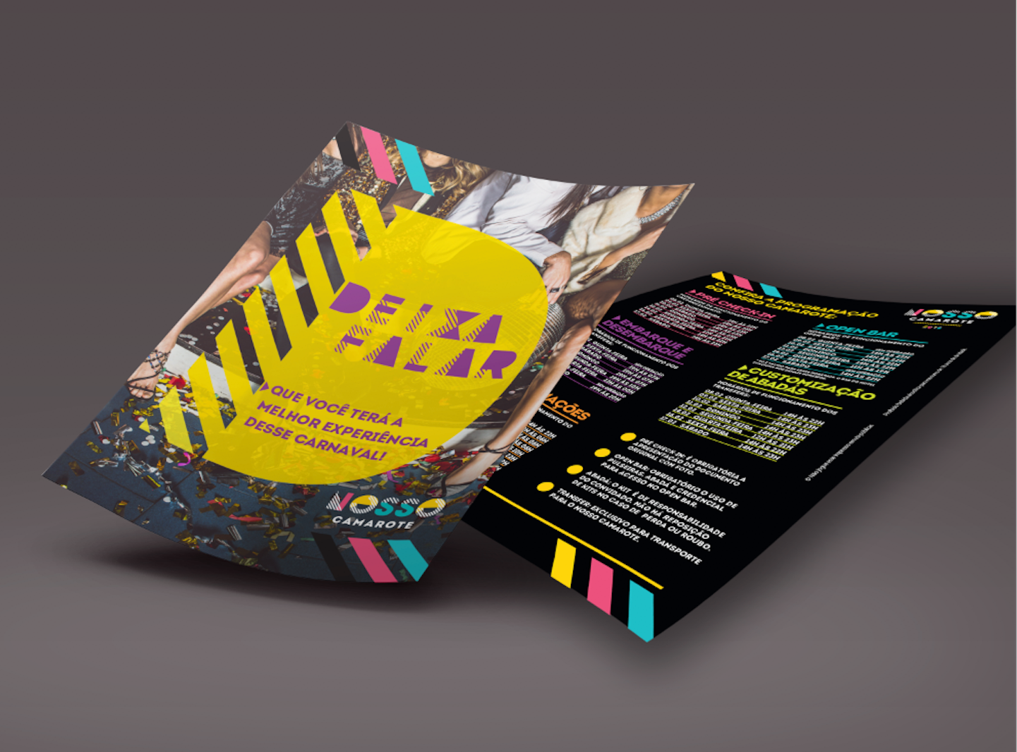 Flyer impresso com programação