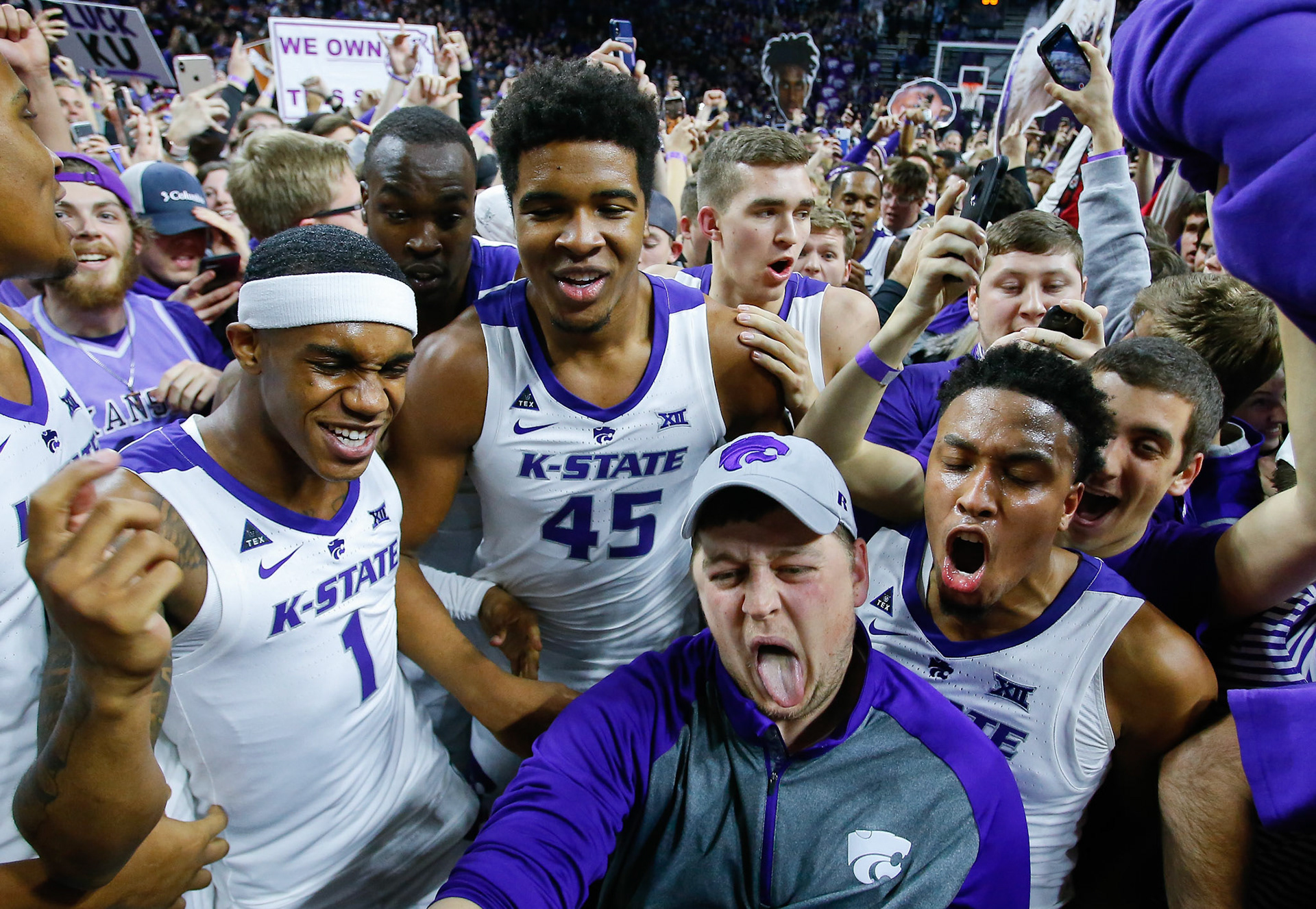 Scenes from Tuesday night's 74-67 Kansas State win over Kansas in the Sunflower Showdown at Bramlage Coliseum.