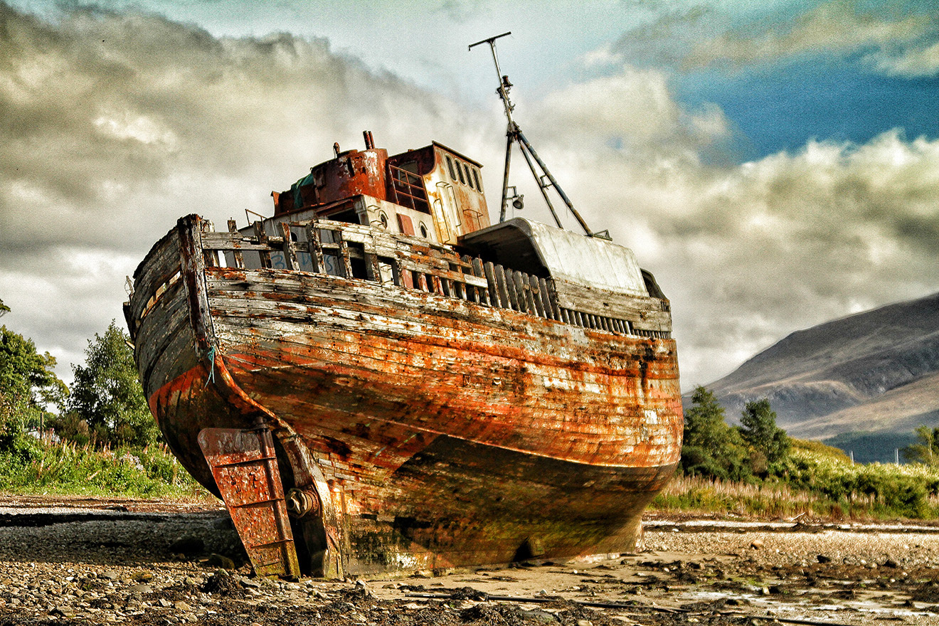 Corpach Shipwreck , Ben Nevis Colour