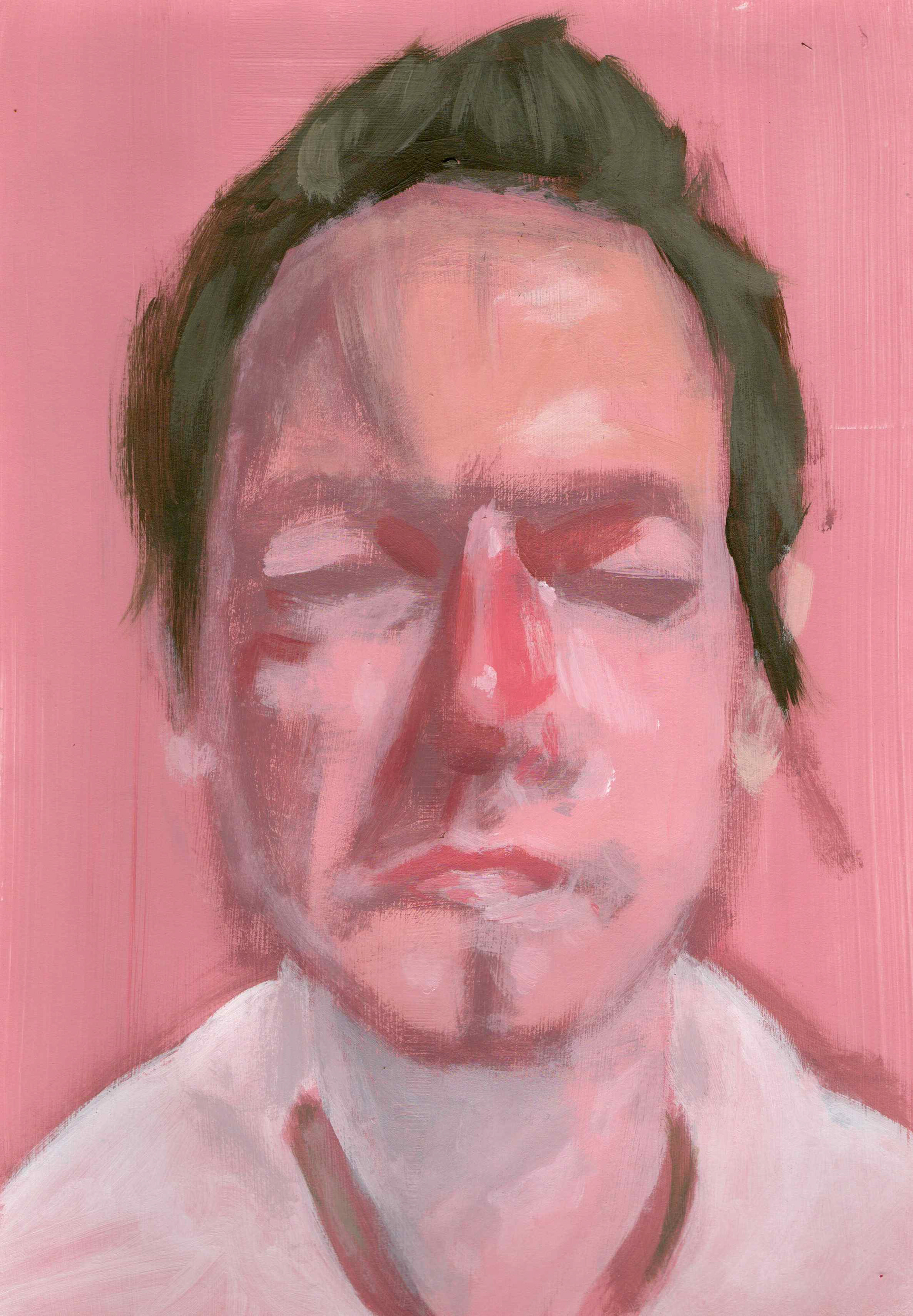 Autoportrait, A3, acrylique